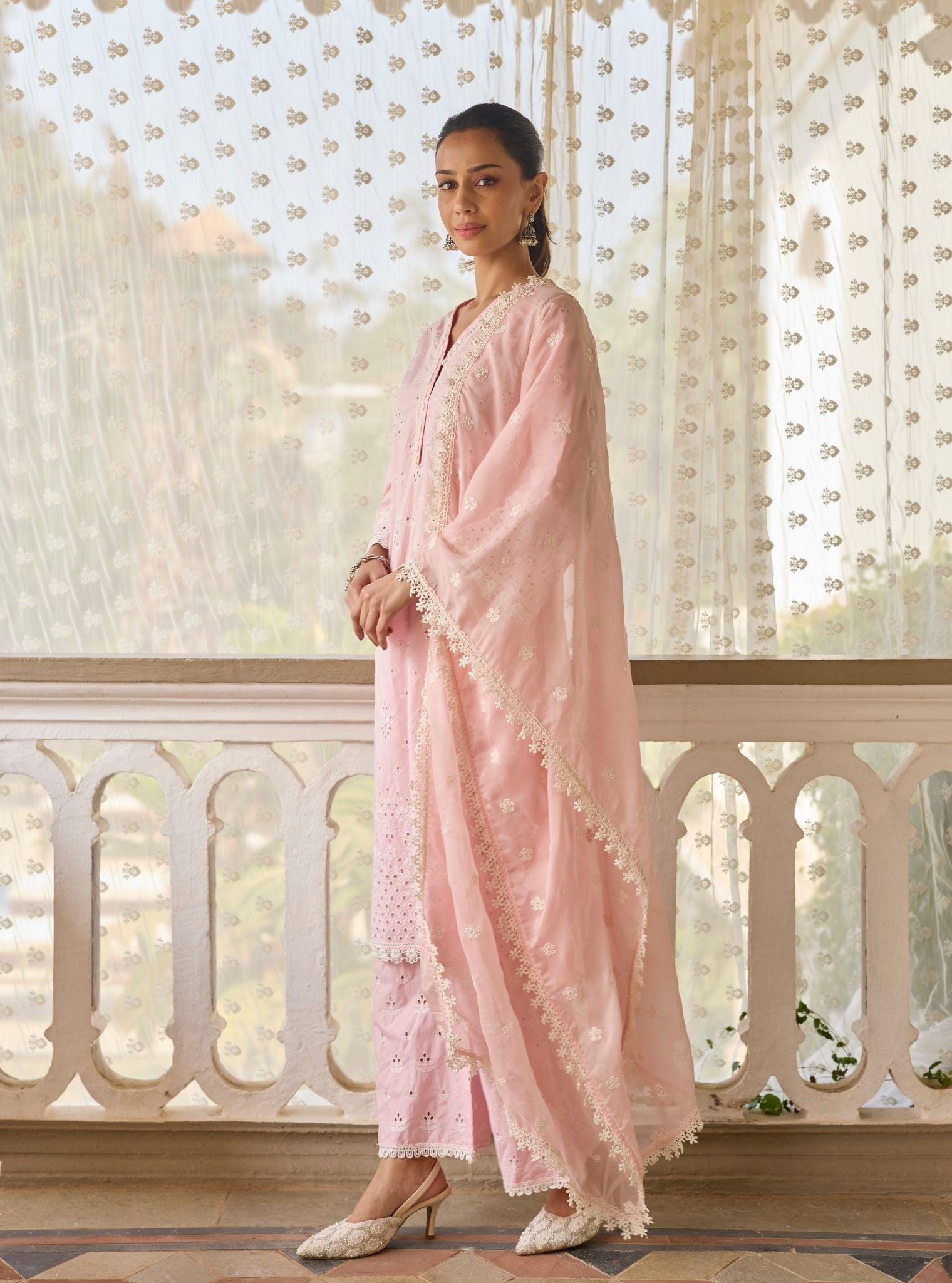 Peehu Supima Cotton Pink Kurta Set