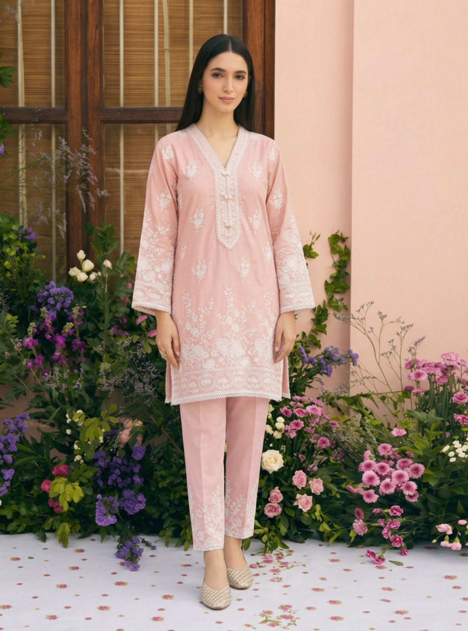 Ameya Supima Cotton Pink Kurta Set