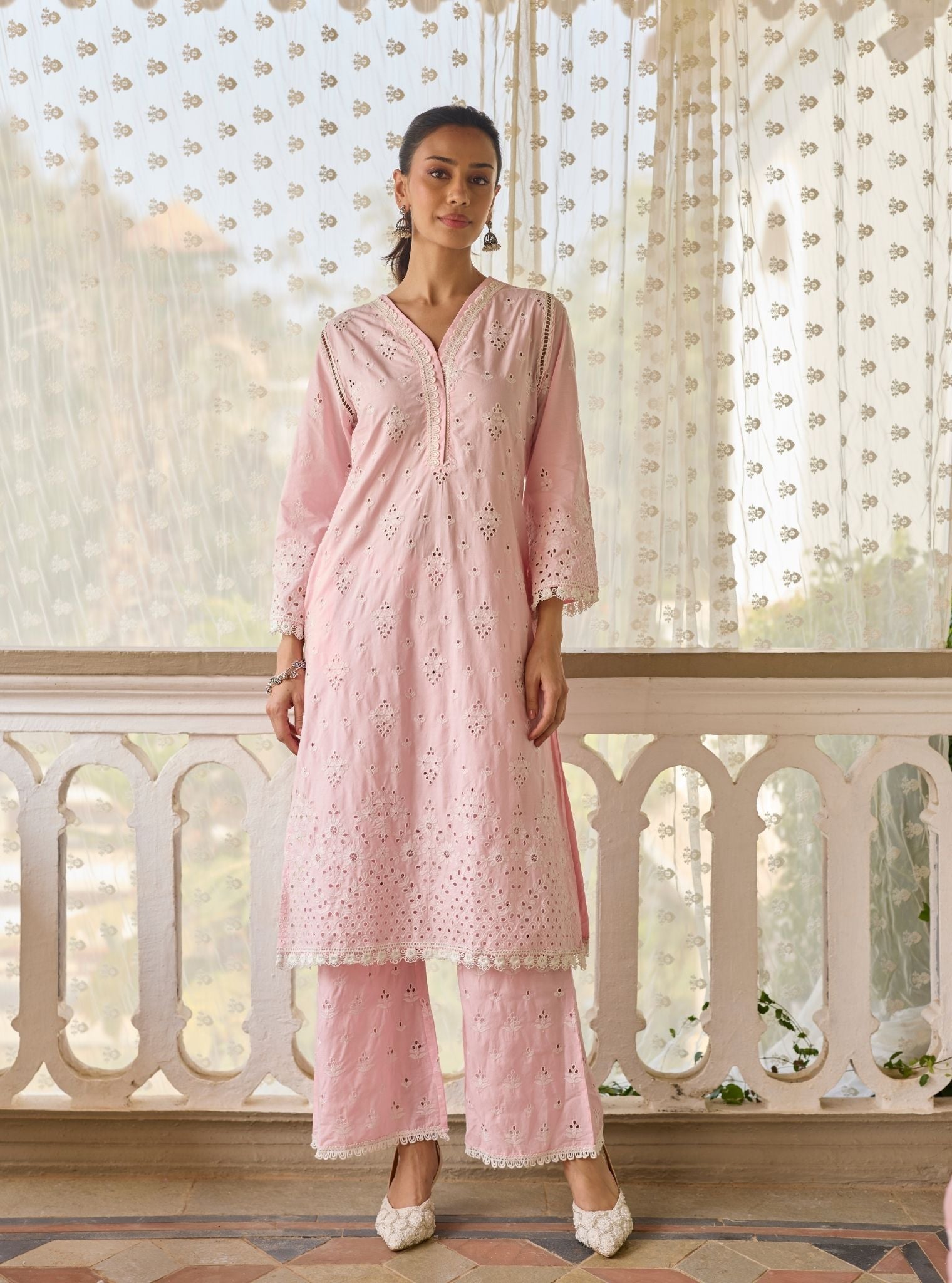 Peehu Supima Cotton Pink Kurta Set