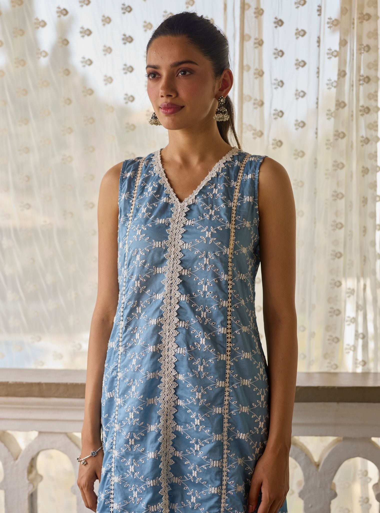 Eshana Supima Cotton Denim Kurta Set