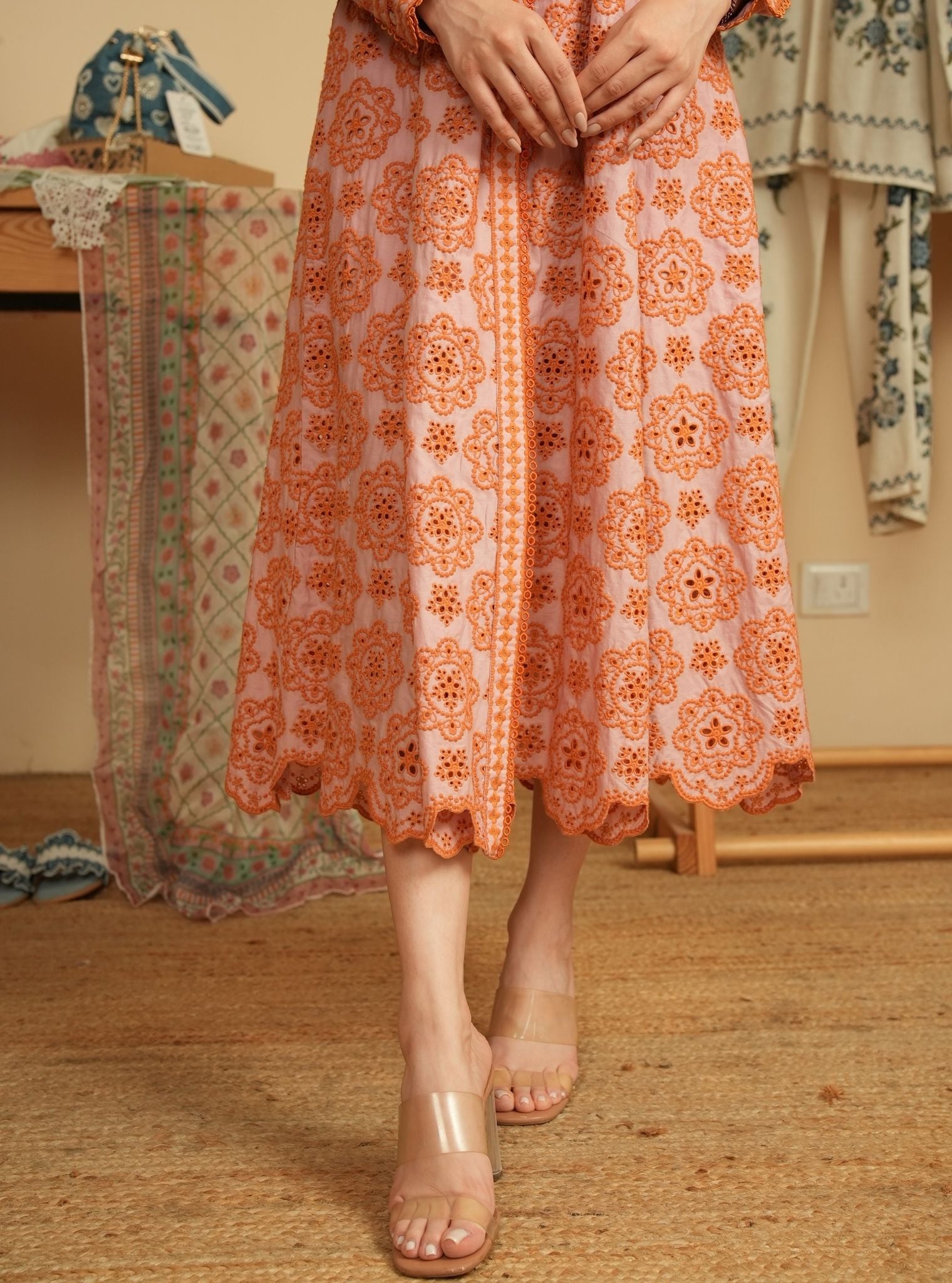 Mulmul Cotton Sansa Light Pink Dress