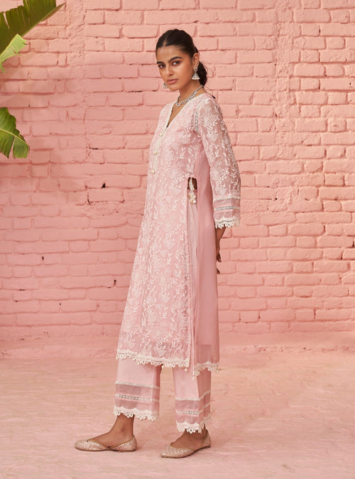 Mulmul Organza Shileh Pink Dupatta main image 1