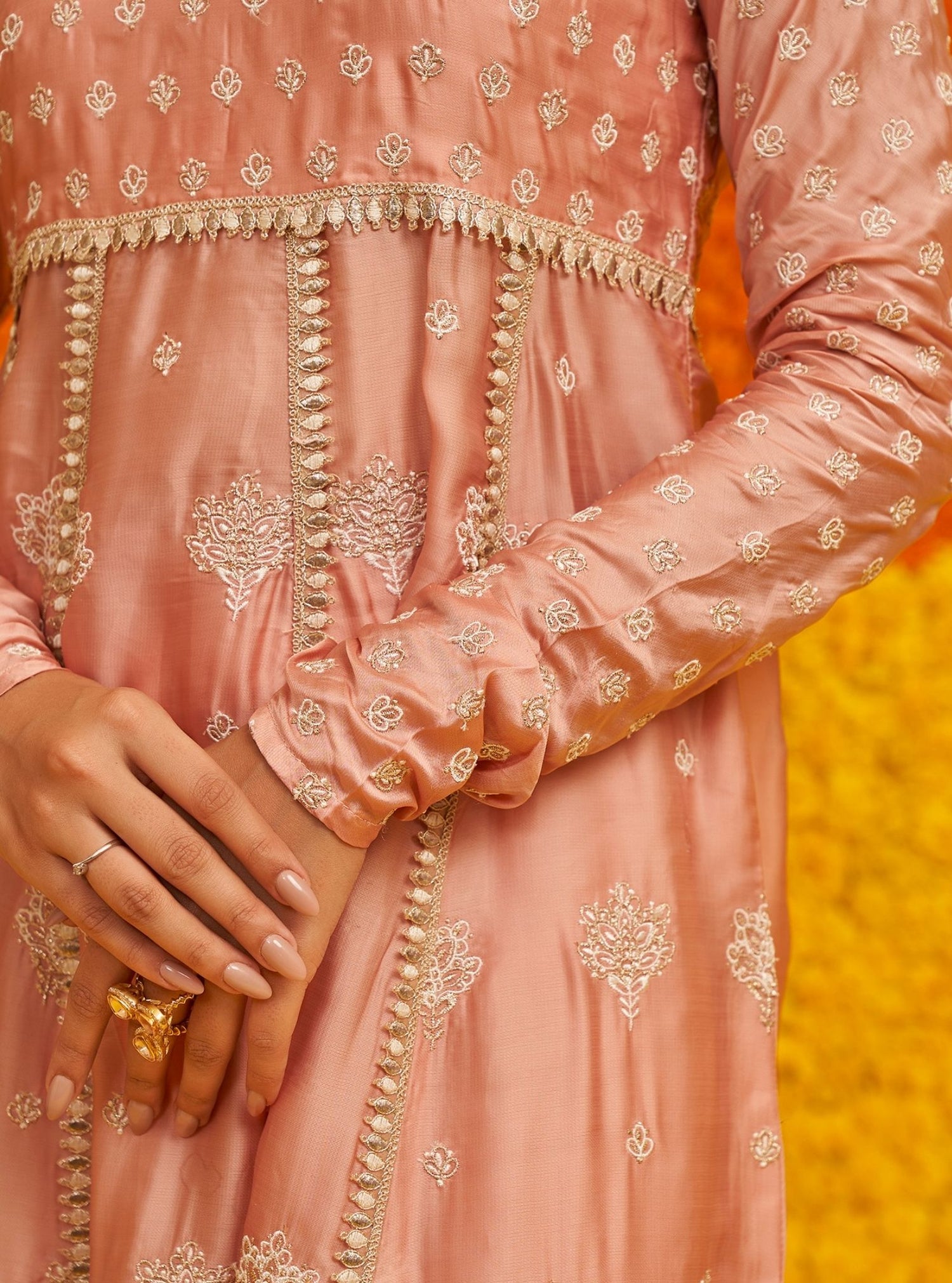 Mulmul Organza Printed Olisha Pink Dupatta main image 1