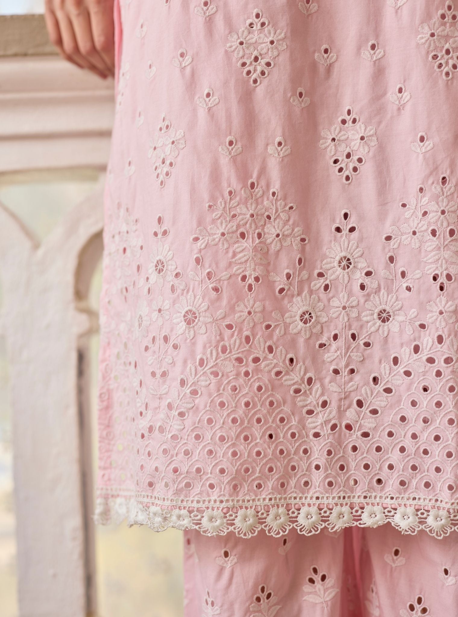 Peehu Supima Cotton Pink Kurta Set