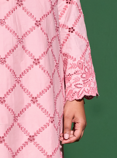 Eesvari Supima Cotton Light Pink Kurta Set