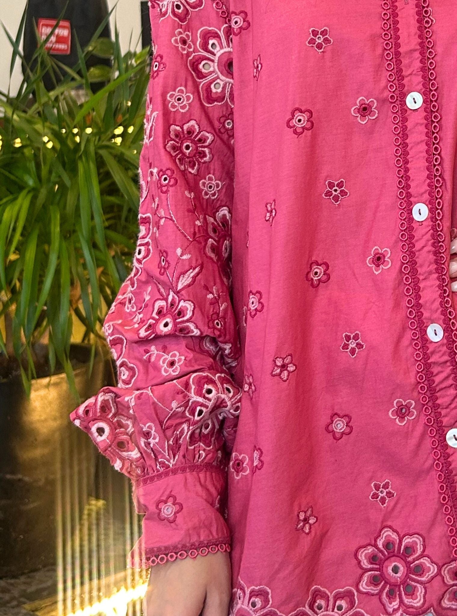 Mulmul Cotton Mirabel Fuschia Shirt