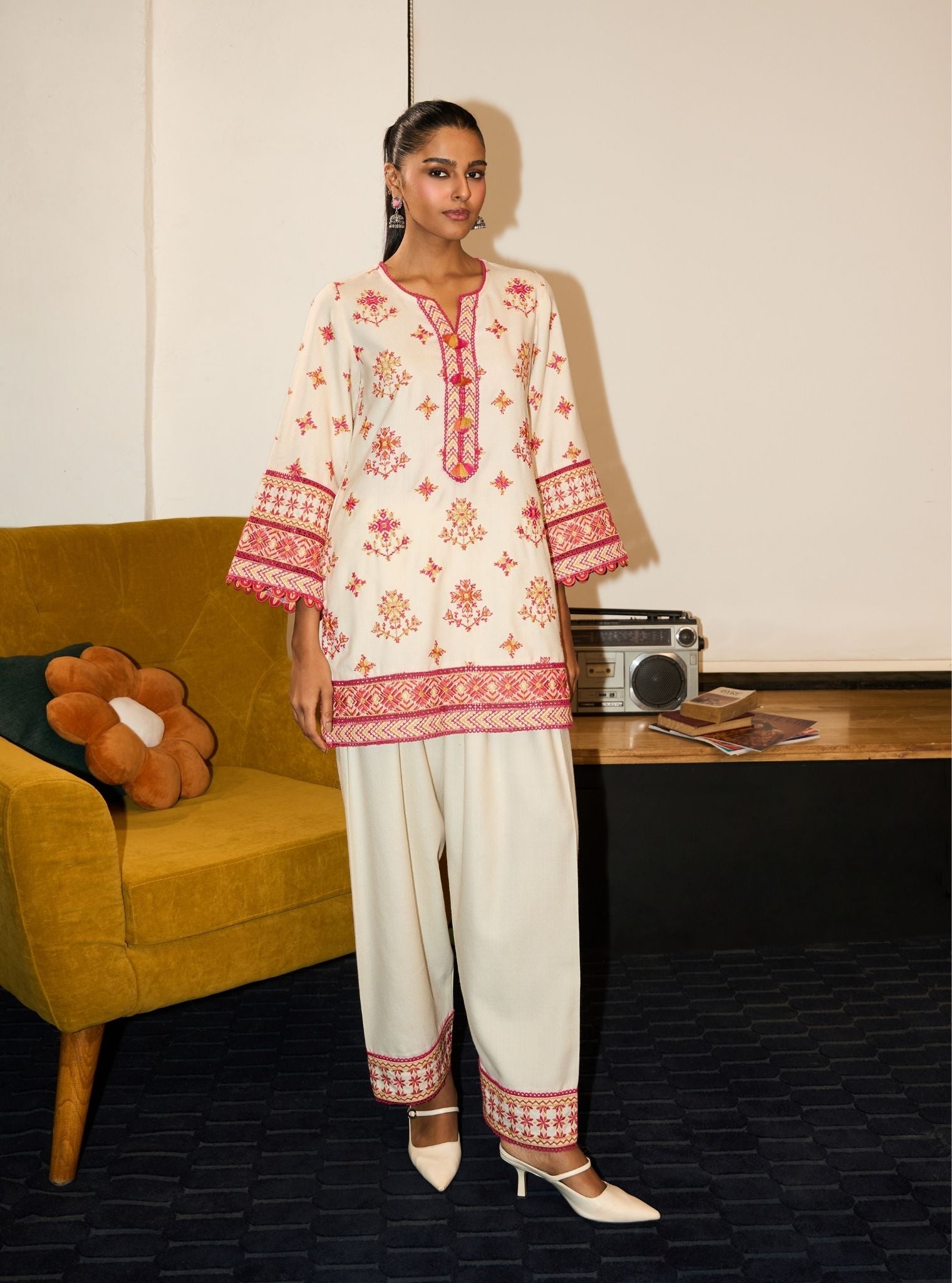 Colette Wool Off White Kurta Set