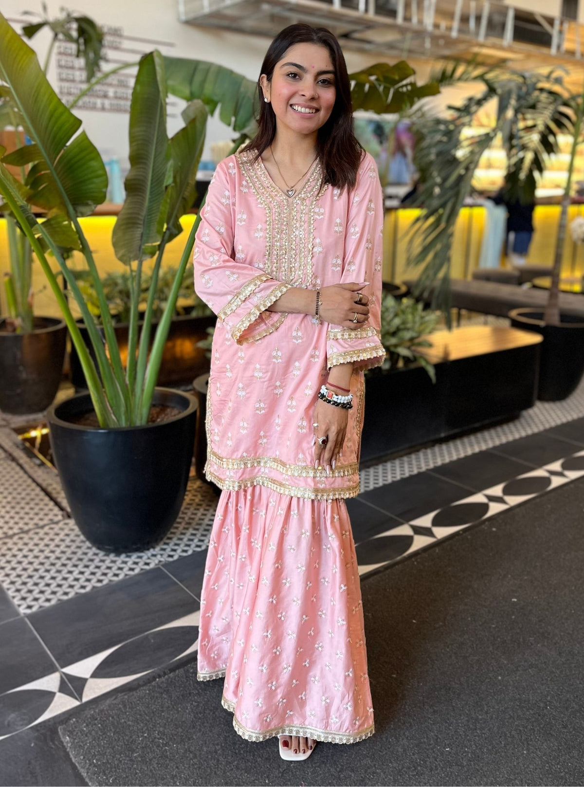 Sama Pima Purple Kurta with Kasuni Purple Pant Set main image 1