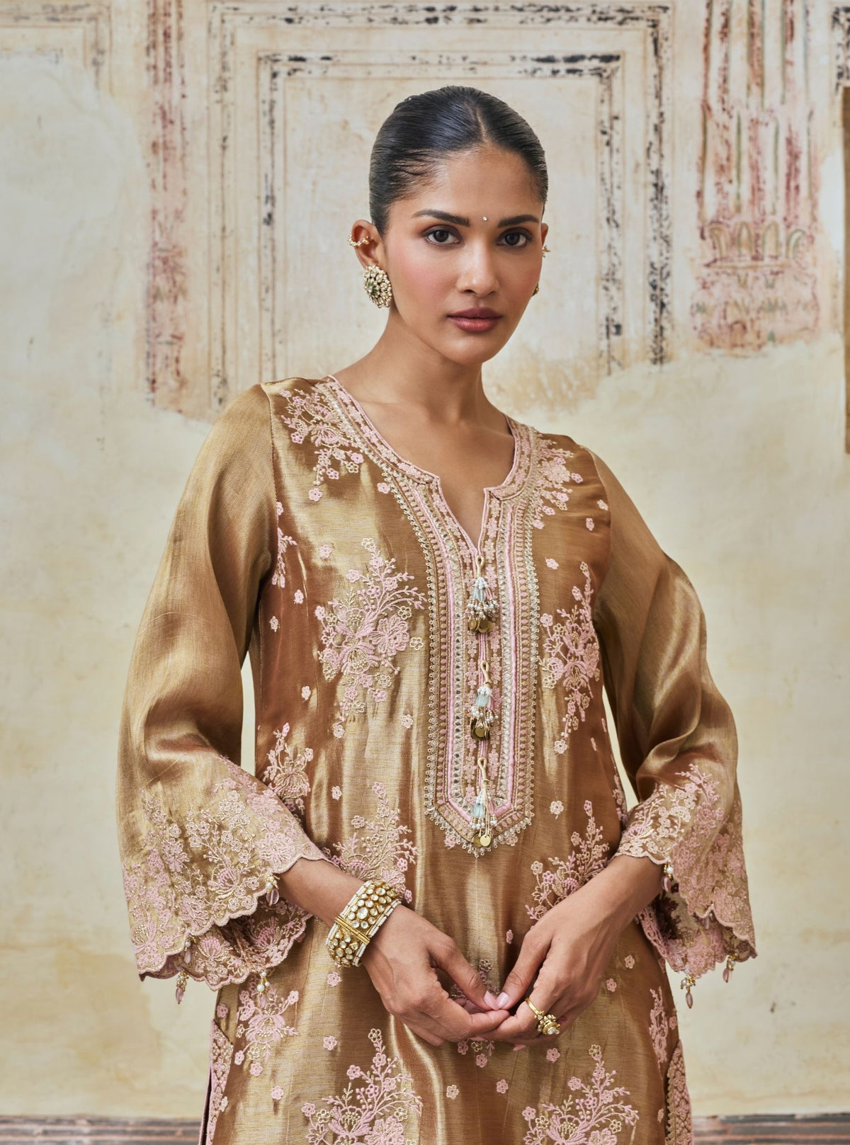 Dariya Bemberg Giraffe Brown Kurta Set