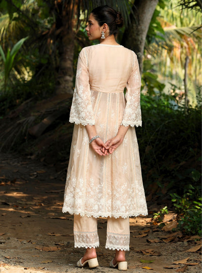 Mulmul Supima Cotton Arki Beige Kurta