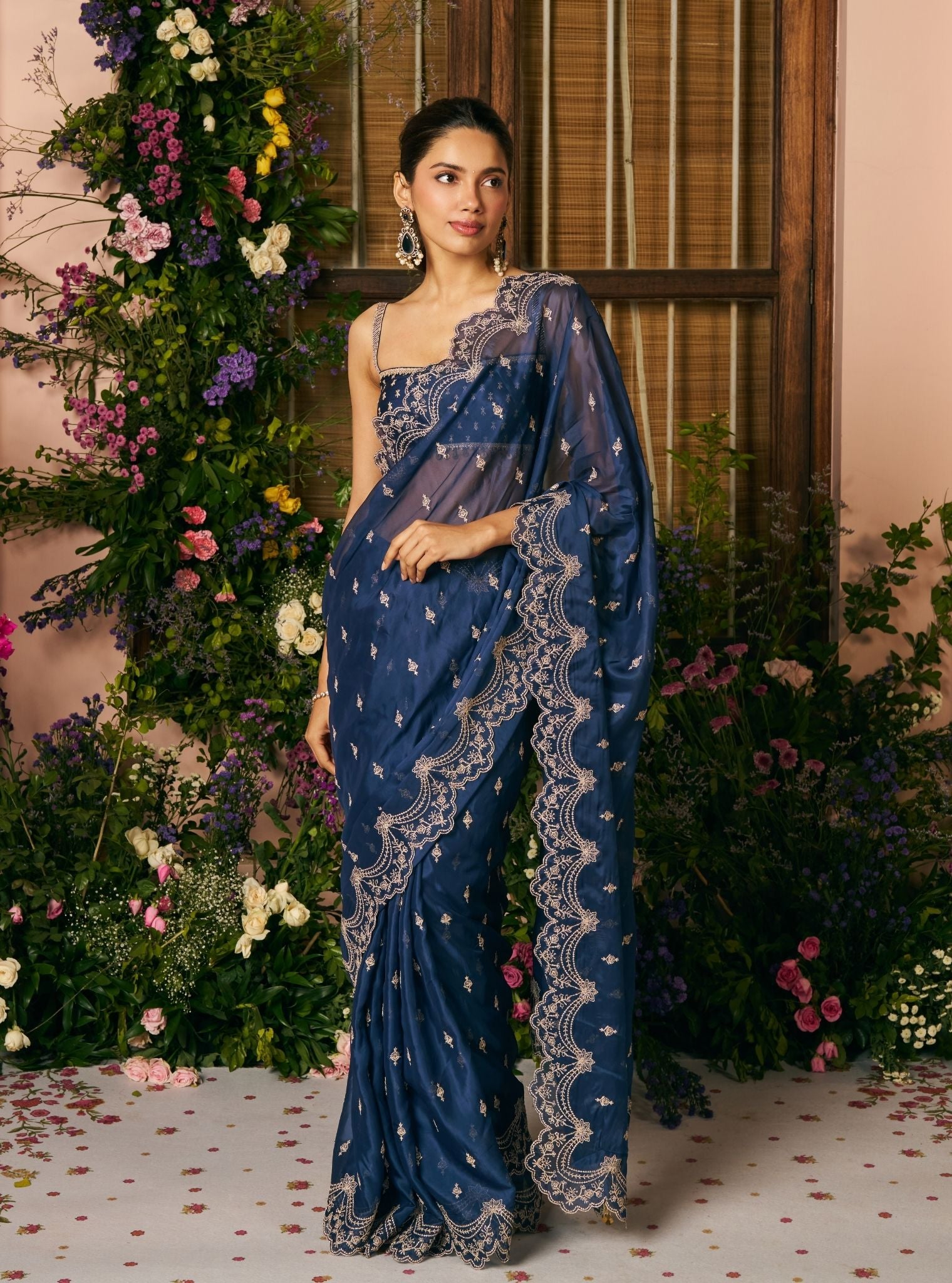 Albela Organza Navy Saree