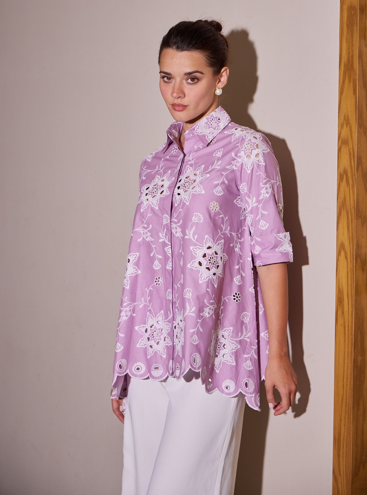 Eve Iconic Cotton Lilac Shirt