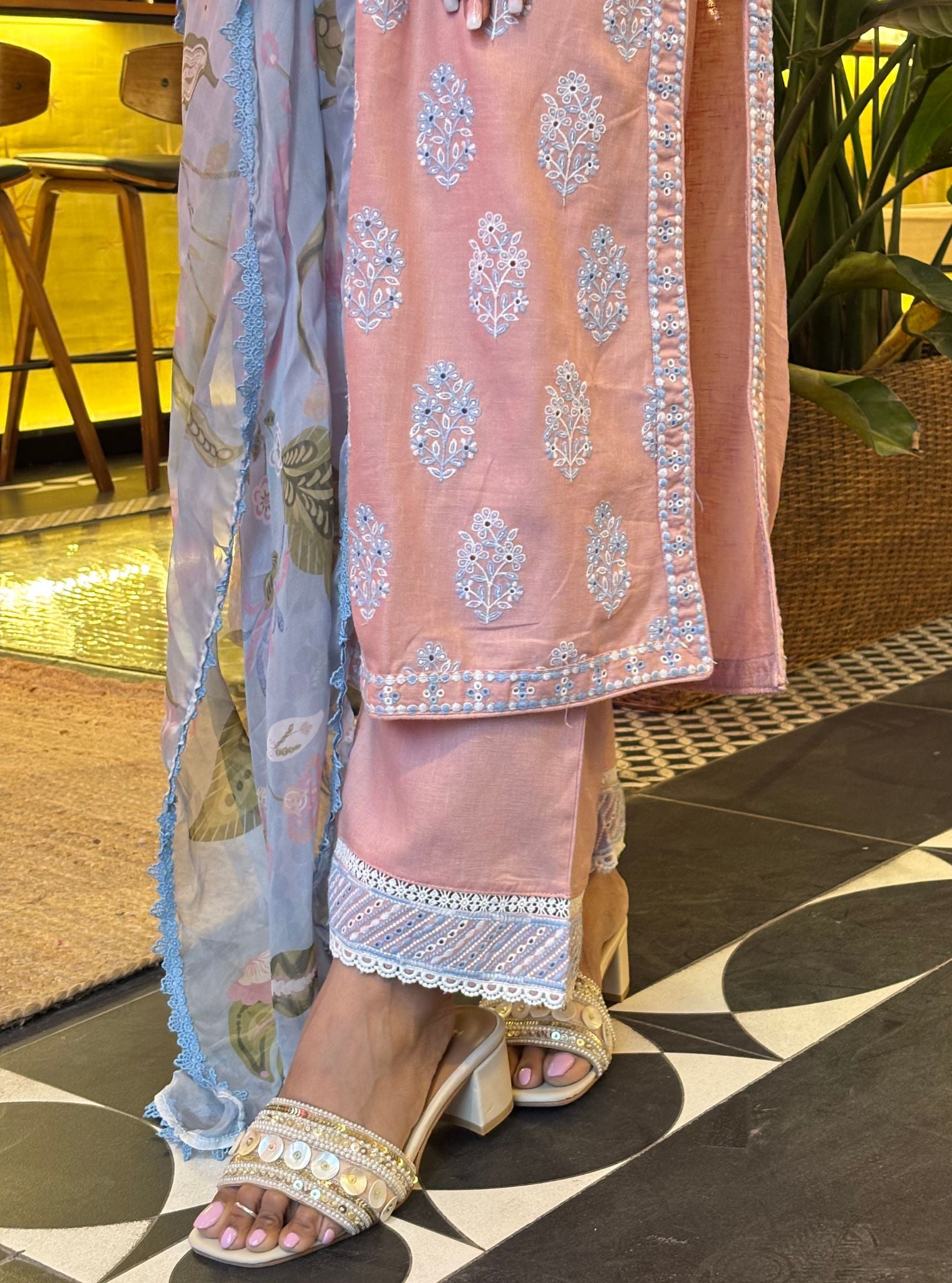 Lume Linen Pink Kurta Set