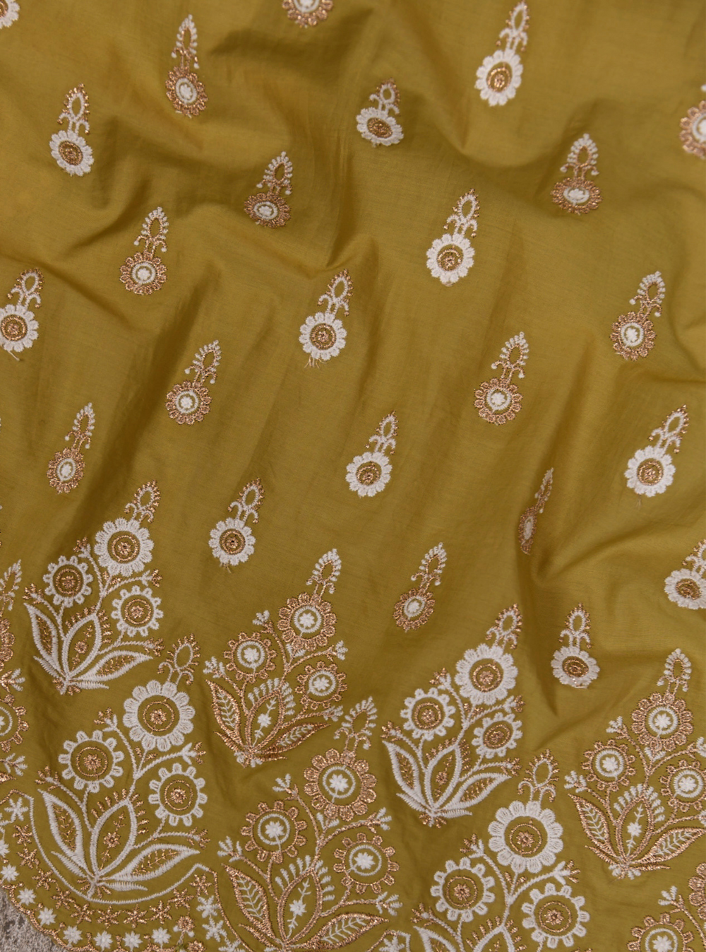 Ayla Supima Cotton Green Anarkali Kurta Set