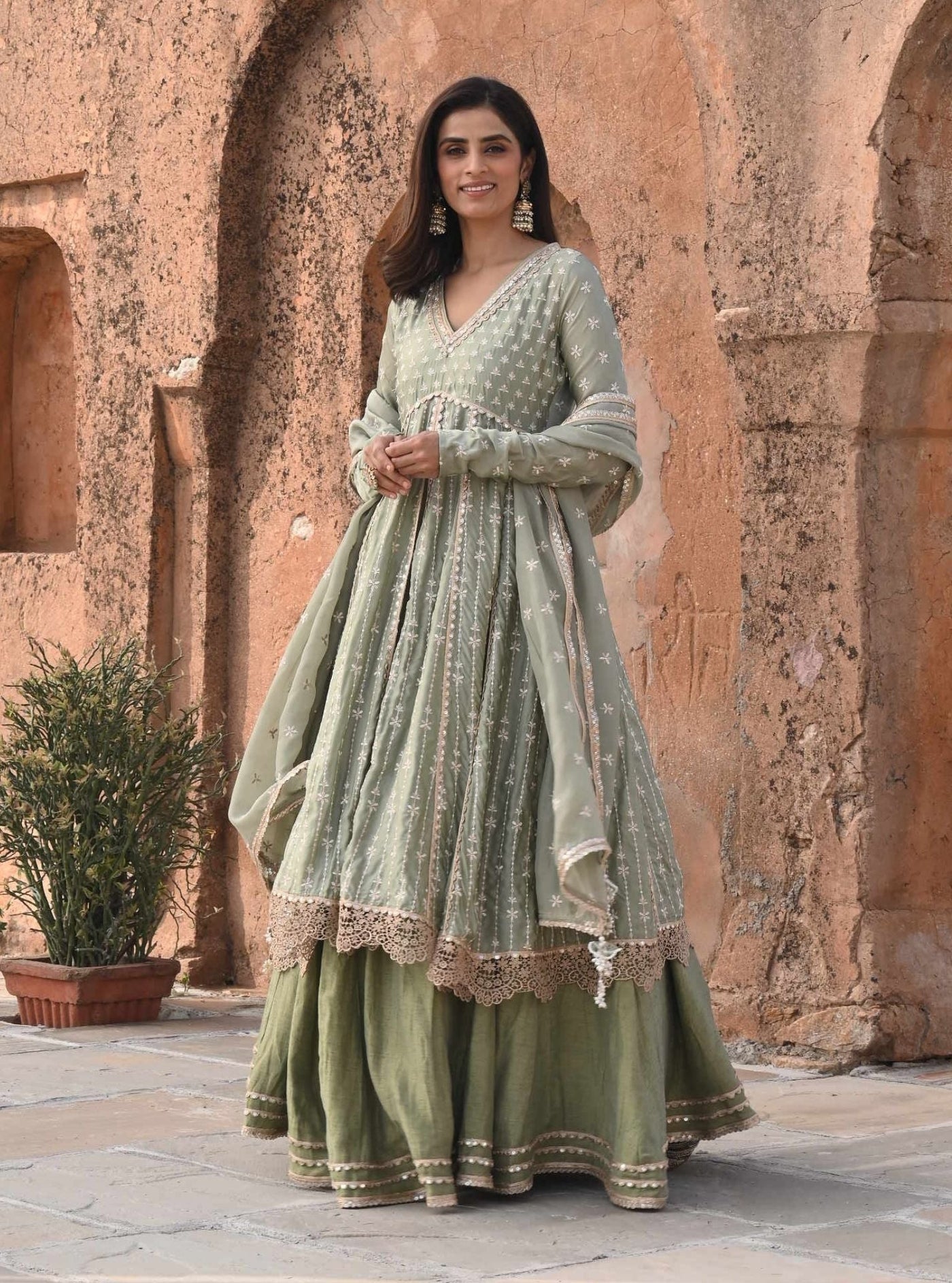 mulmul-organza-satin-jhoom-sage-green-anarkali-kurta-with-mulmul-luxe