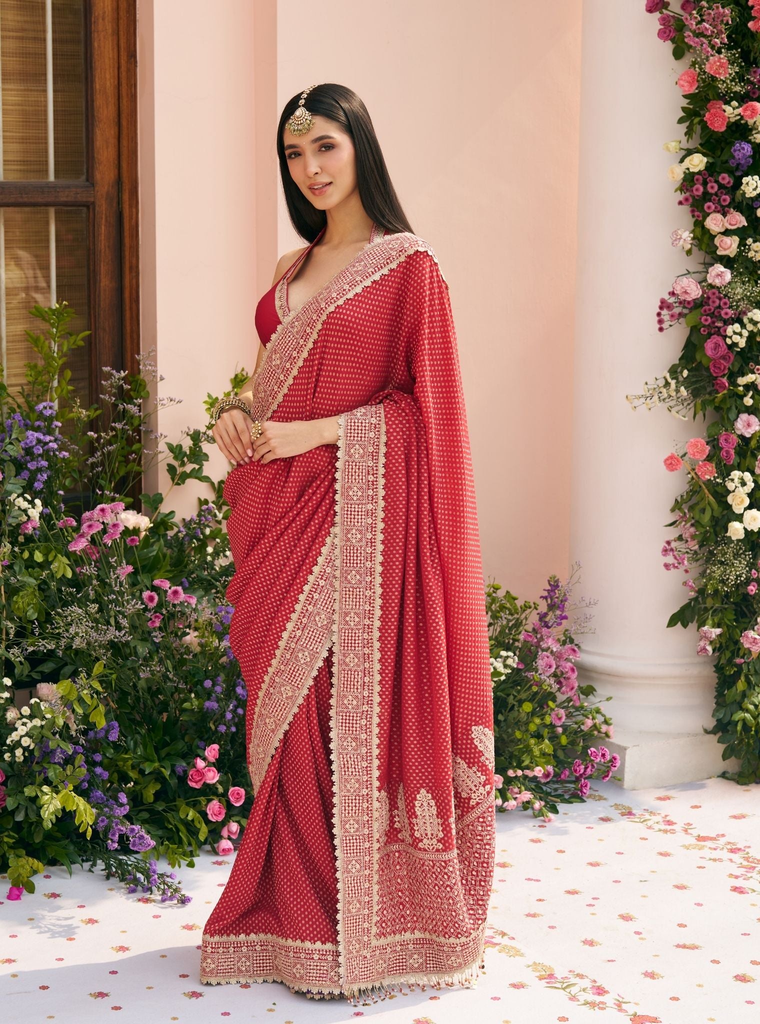 Pankhuri Banarsi Red Saree