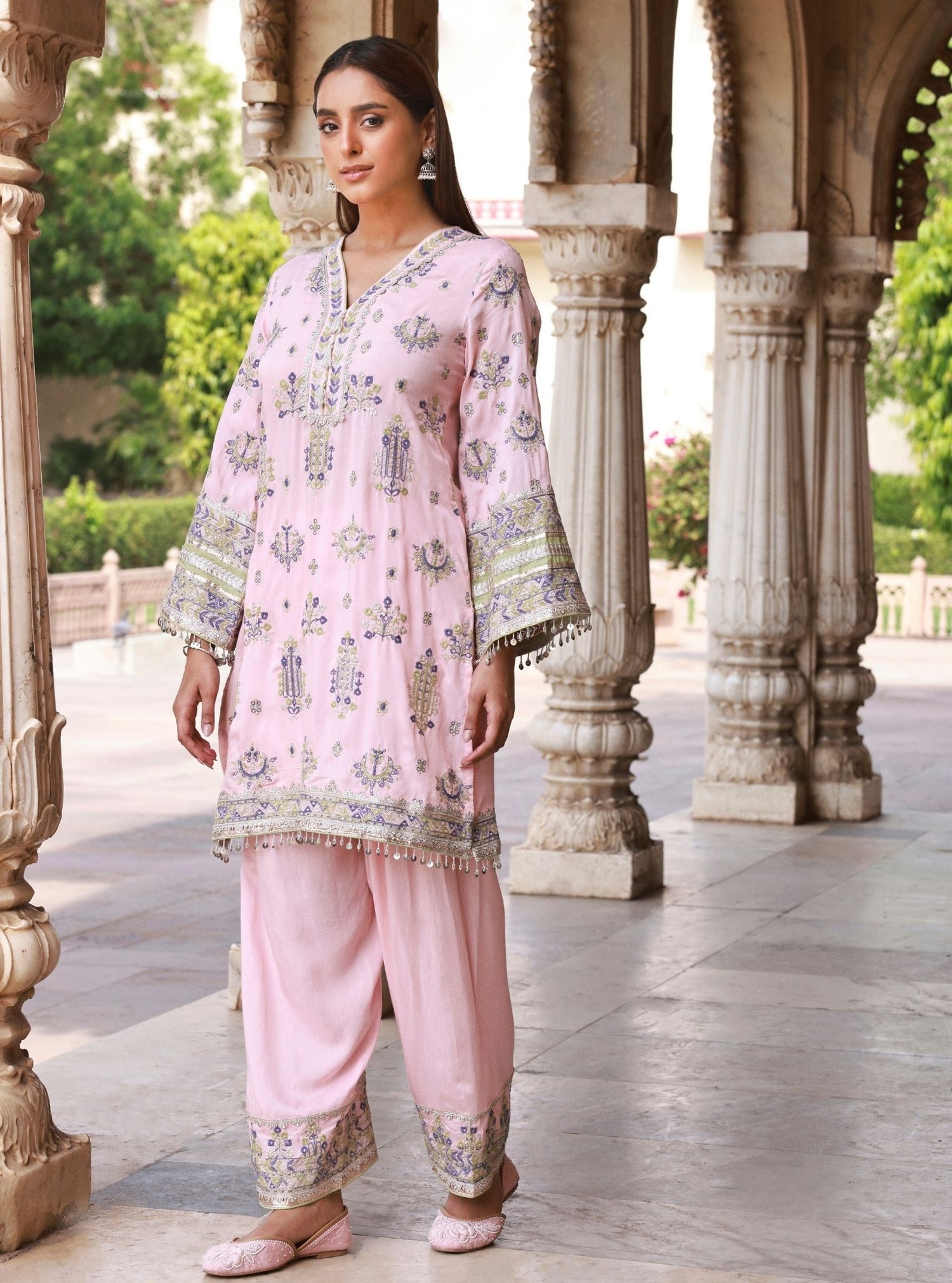 Mulmul Organza Noreya Pink Dupatta main image 0