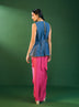 Lunira Denim Waistcoat With Cupro Satin Printed Sage Green Pant main image 0