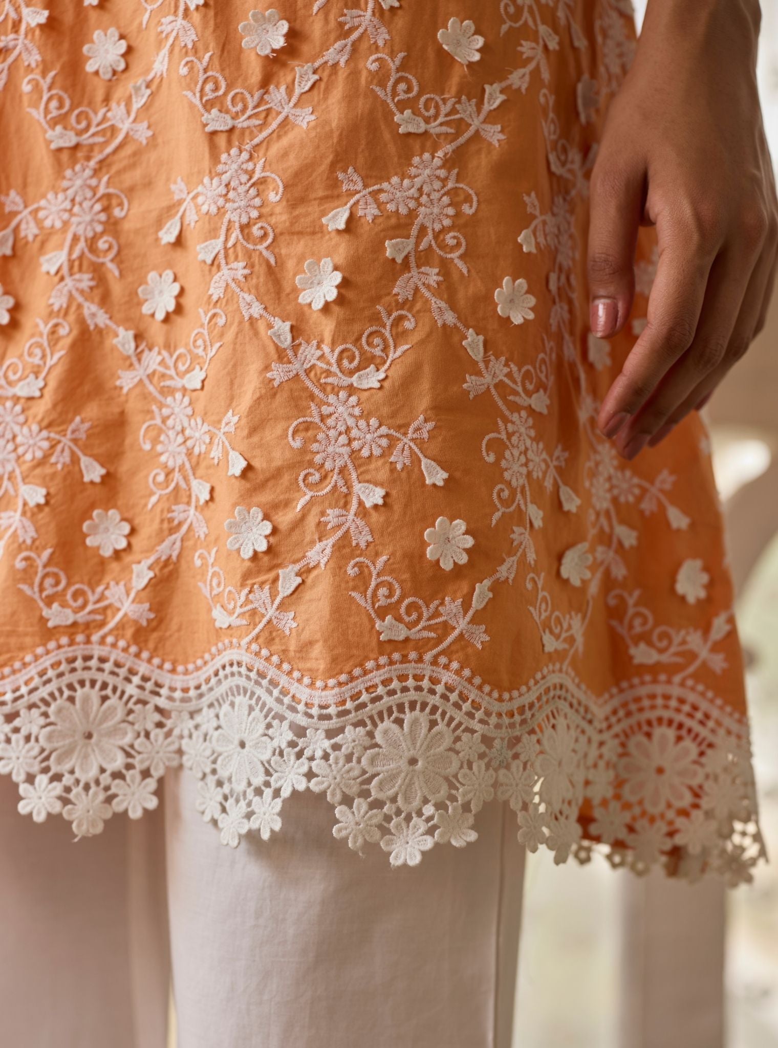 BayBreeze Supima Cotton Orange Kurta Set