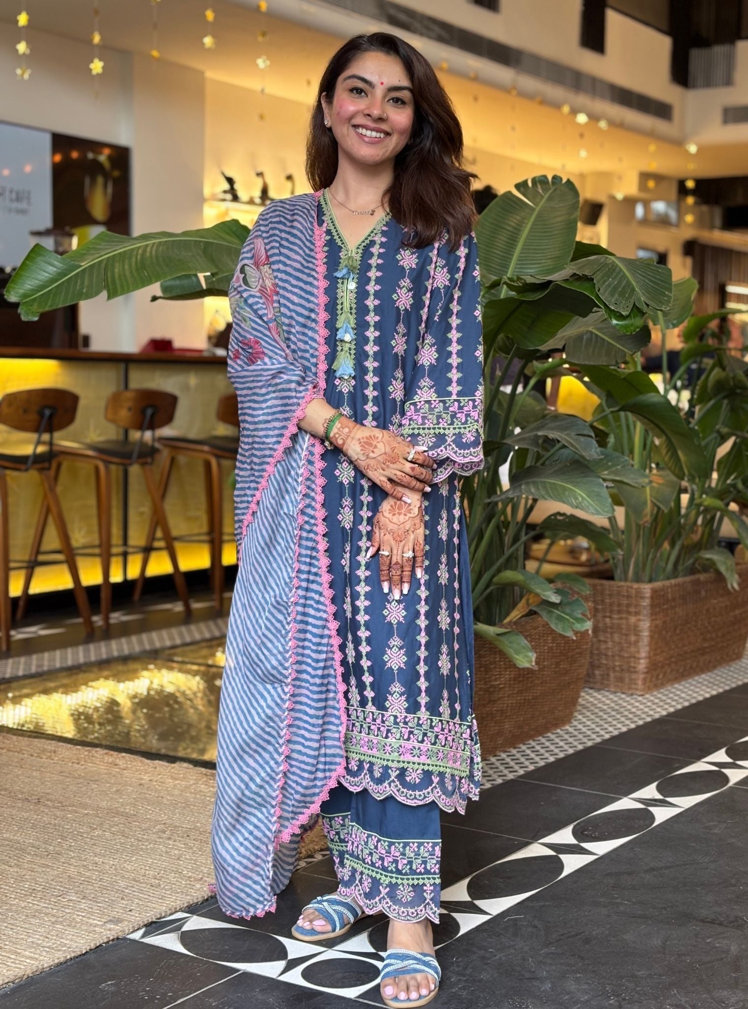 Mua Supima Cotton Navy Kurta Set