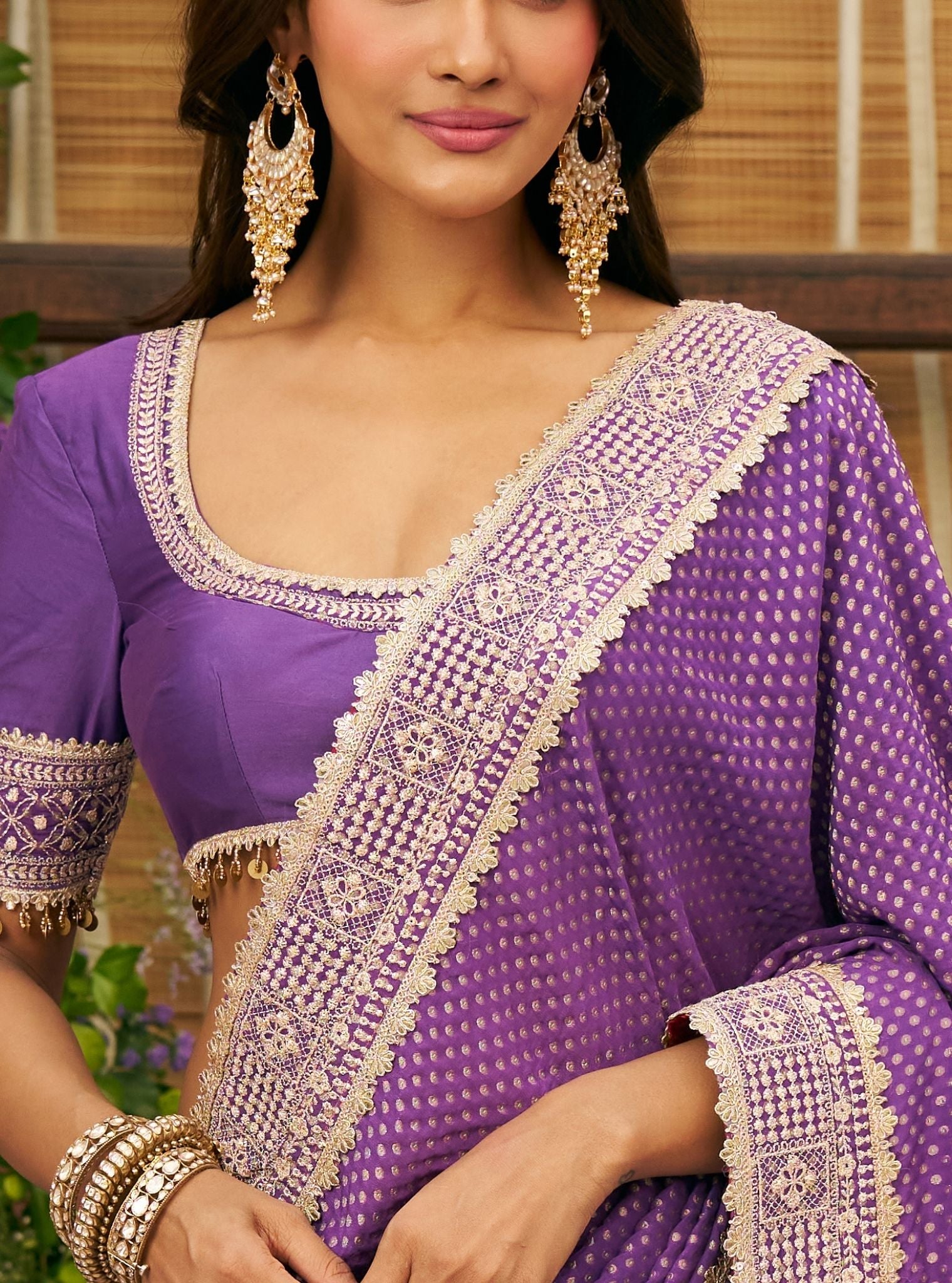 Pankhuri Banarsi Purple Saree