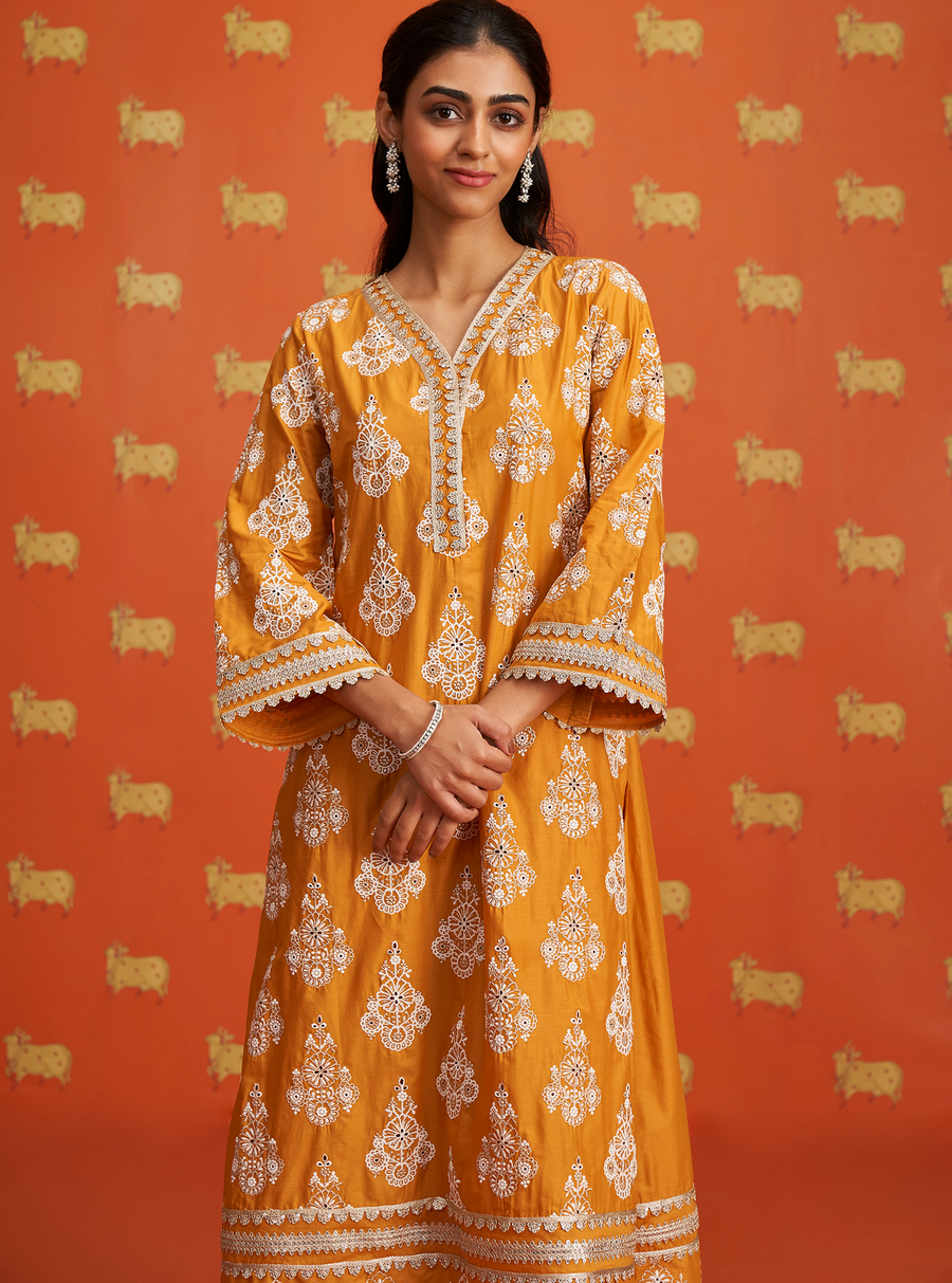 Sydney Supima Cotton Orange Kurta Set main image 1