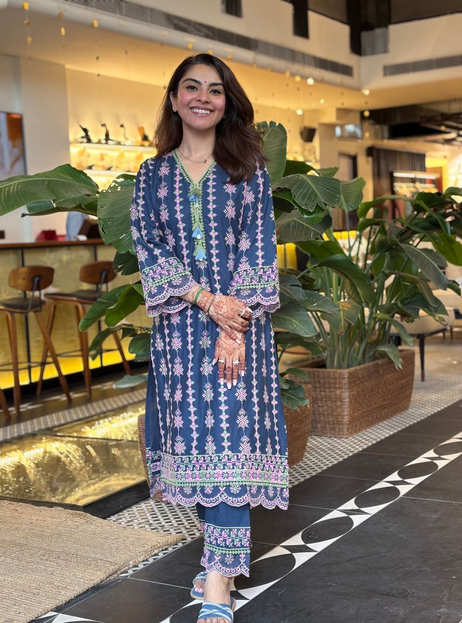 Mua Supima Cotton Navy Kurta Set