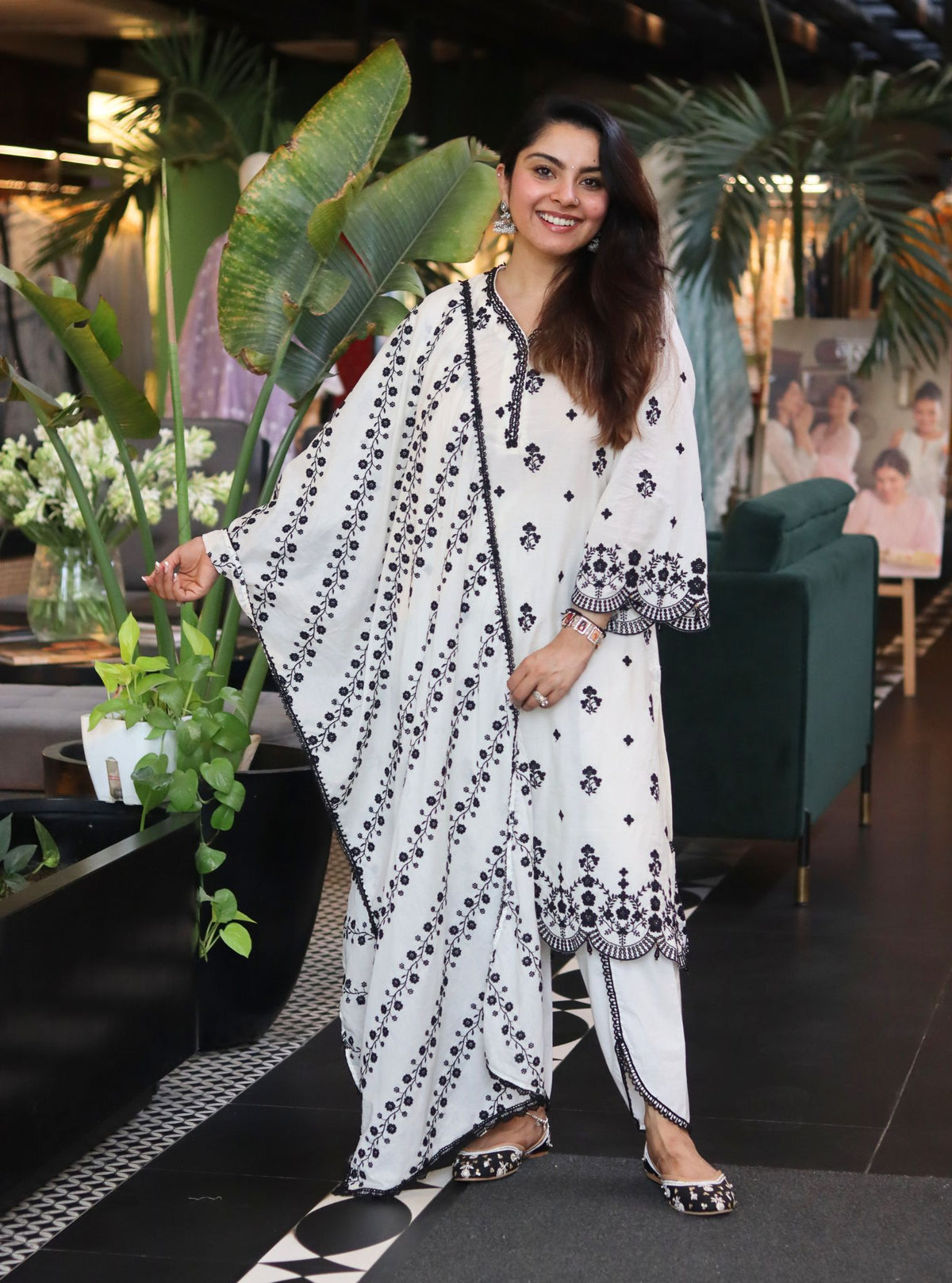 Ghita Supima Cotton Denim Kurta with Dhoti Pant Set
