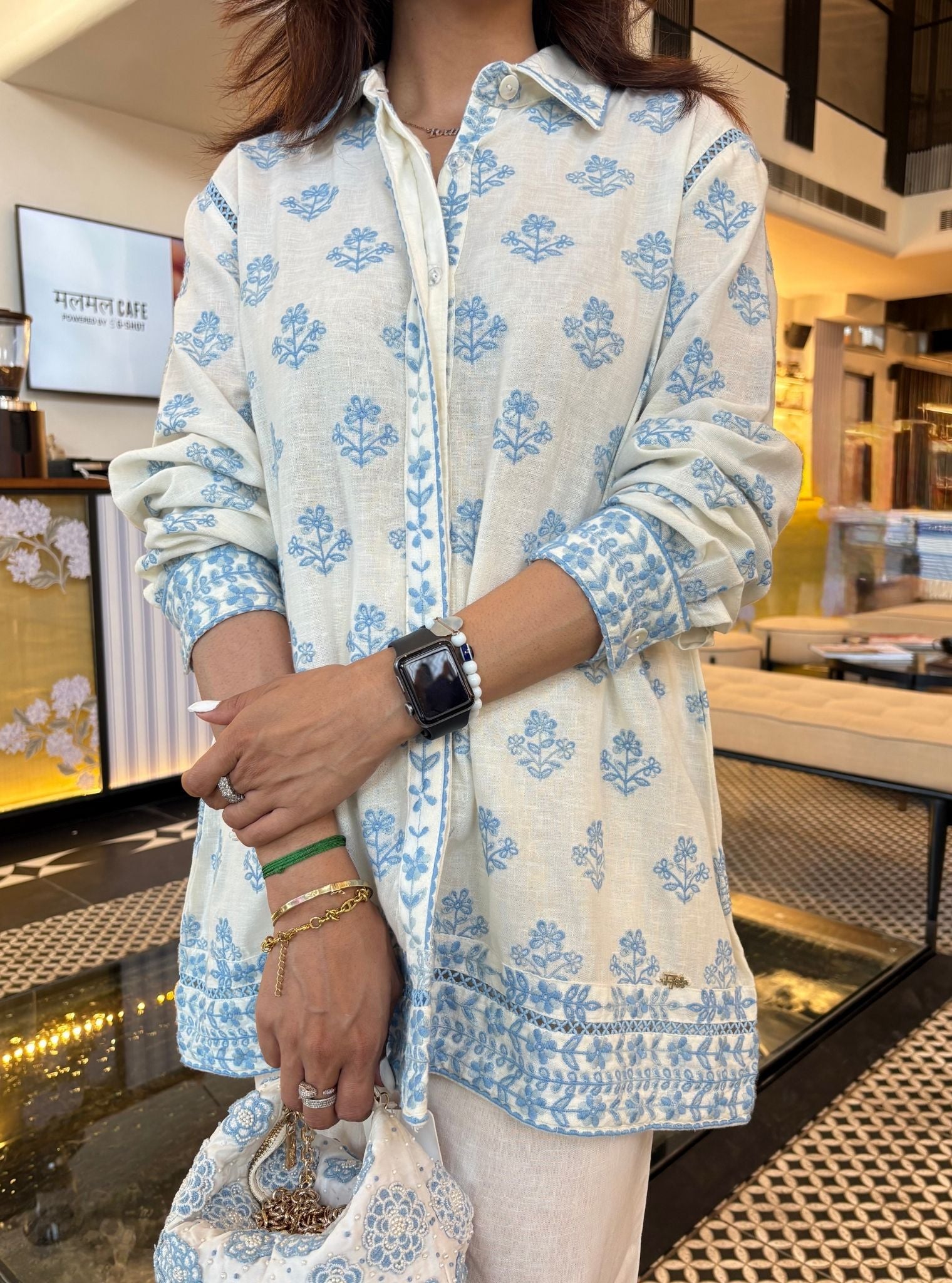 Vaani Linen Off White Shirt with Saelys Pant