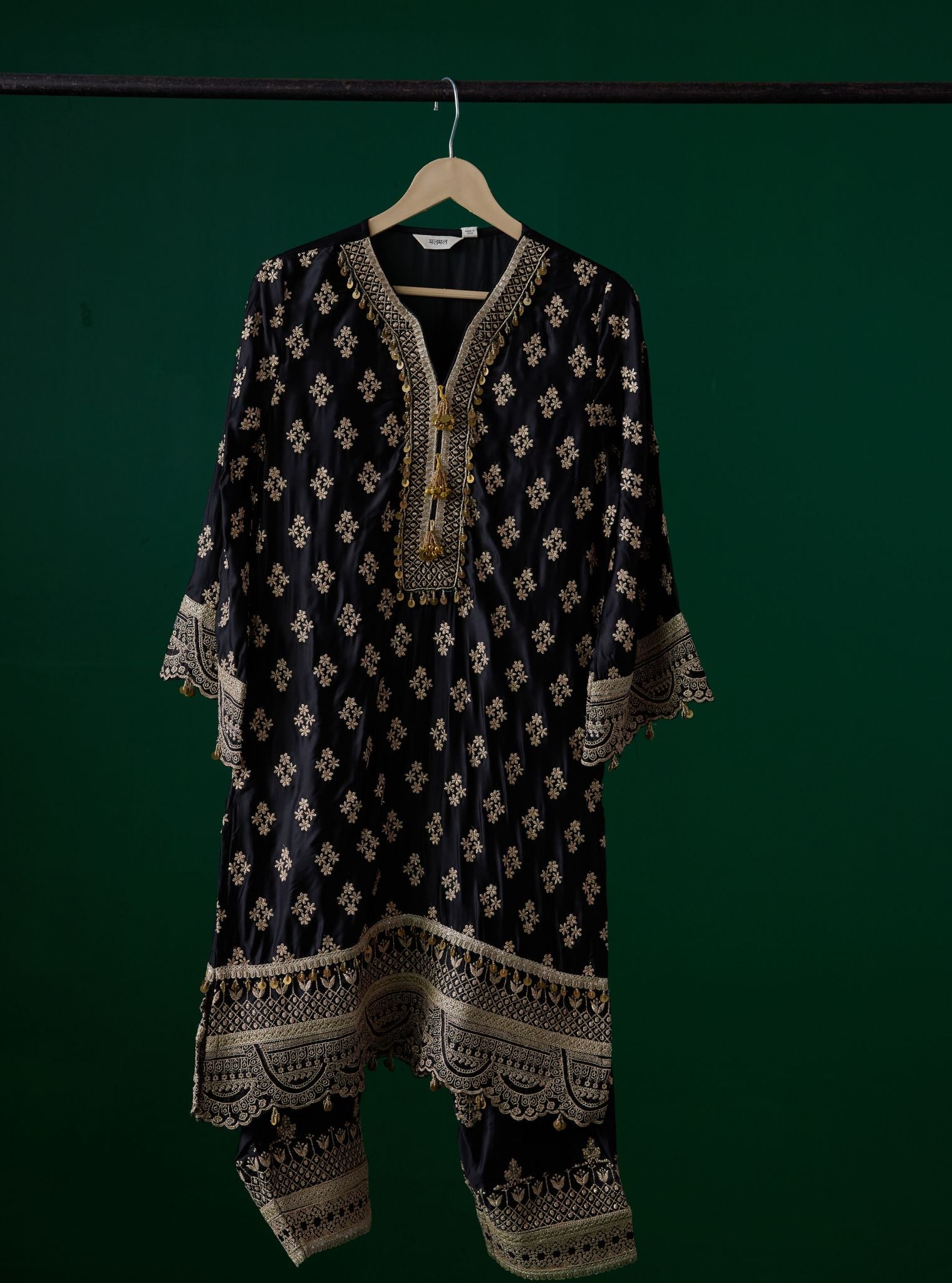 Elira Cupro Black Kurta Set