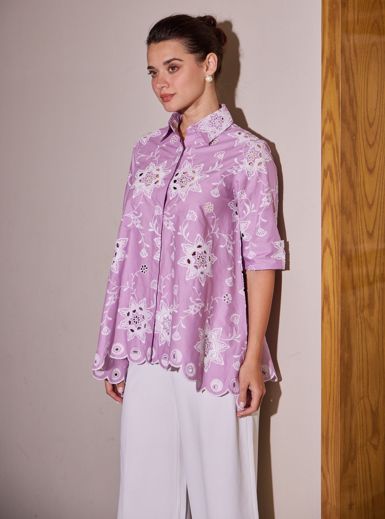 Eve Iconic Cotton Lilac Shirt