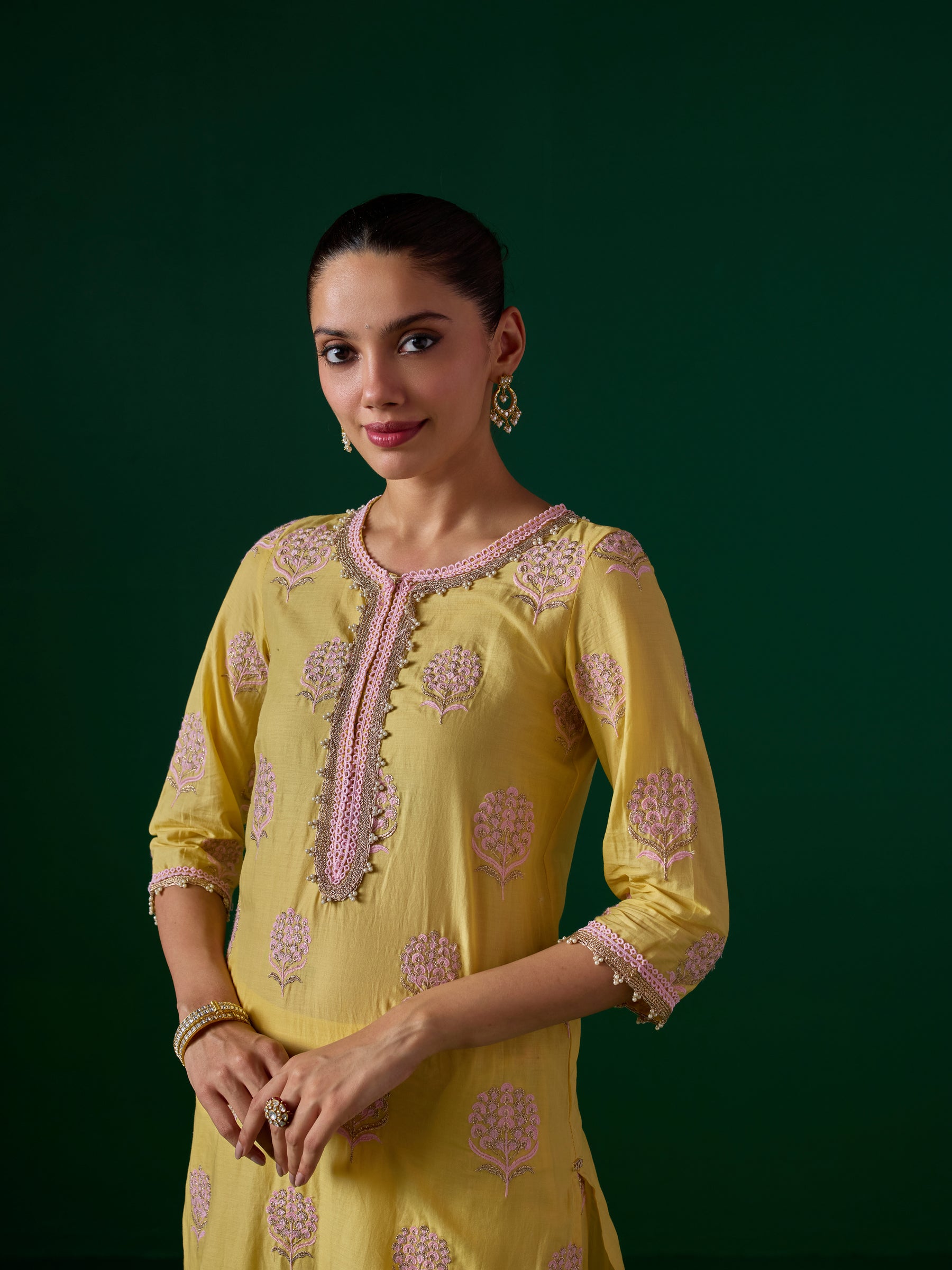 Amira Supima Cotton Yellow Kurta Set