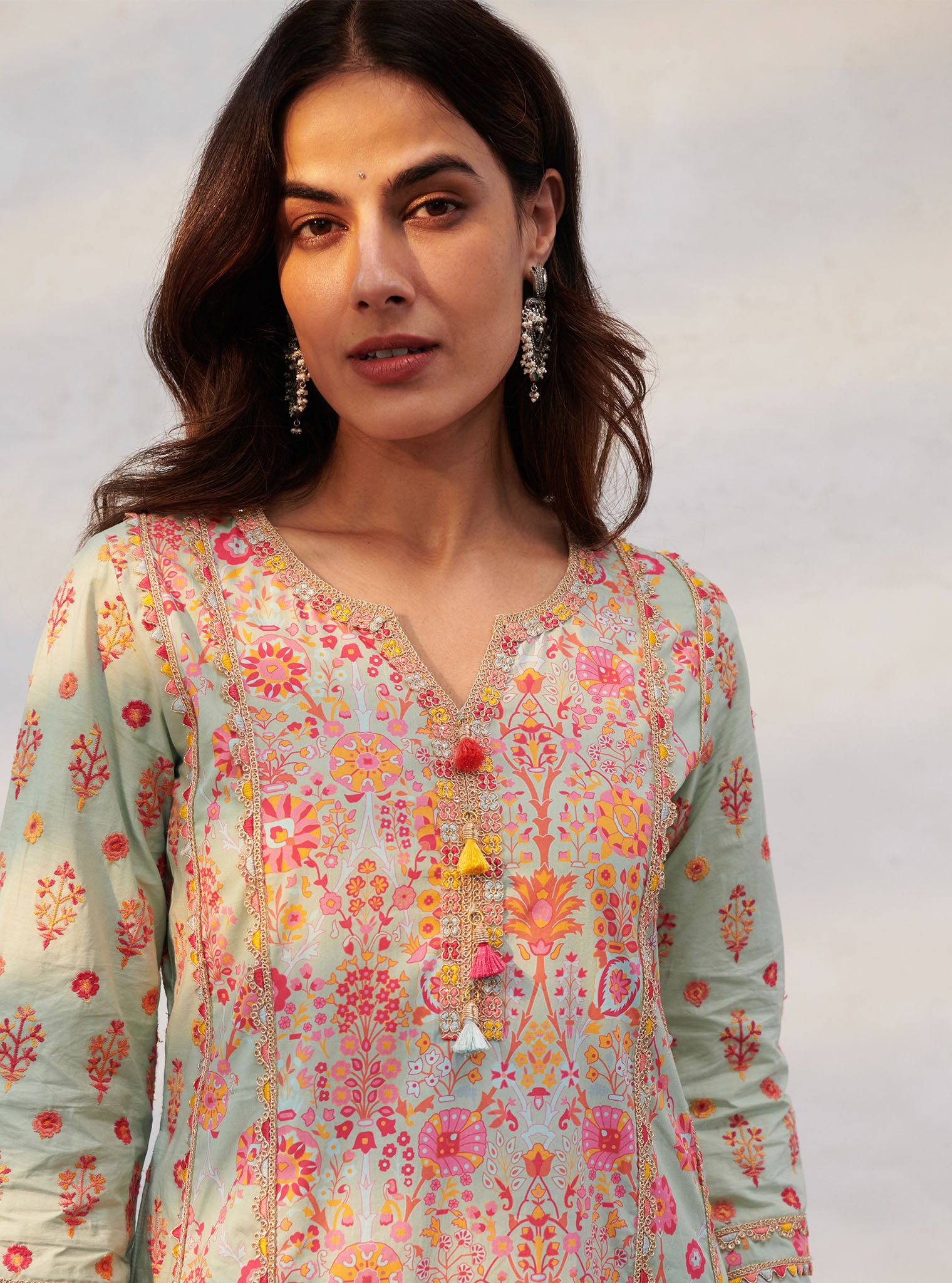Mulmul Cotton Avery Green Kurta