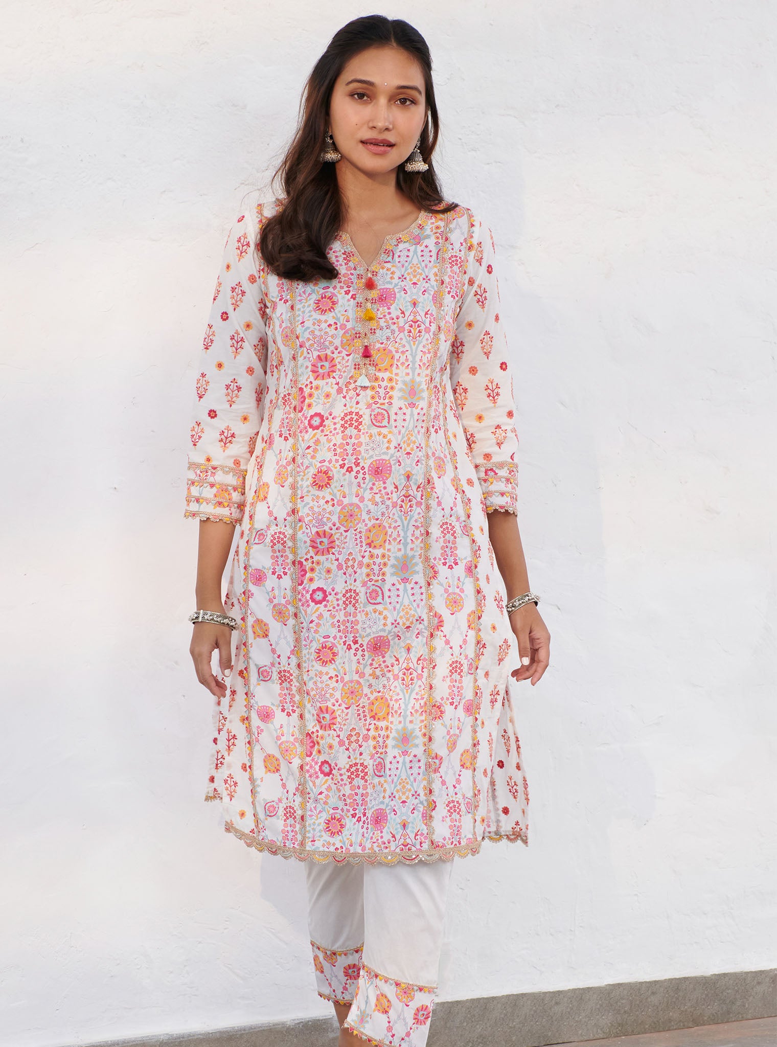 Mulmul Cotton Avery White Kurta