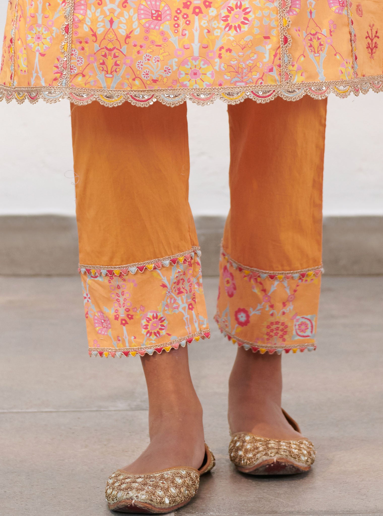 Mulmul Cotton Avery Orange Pant