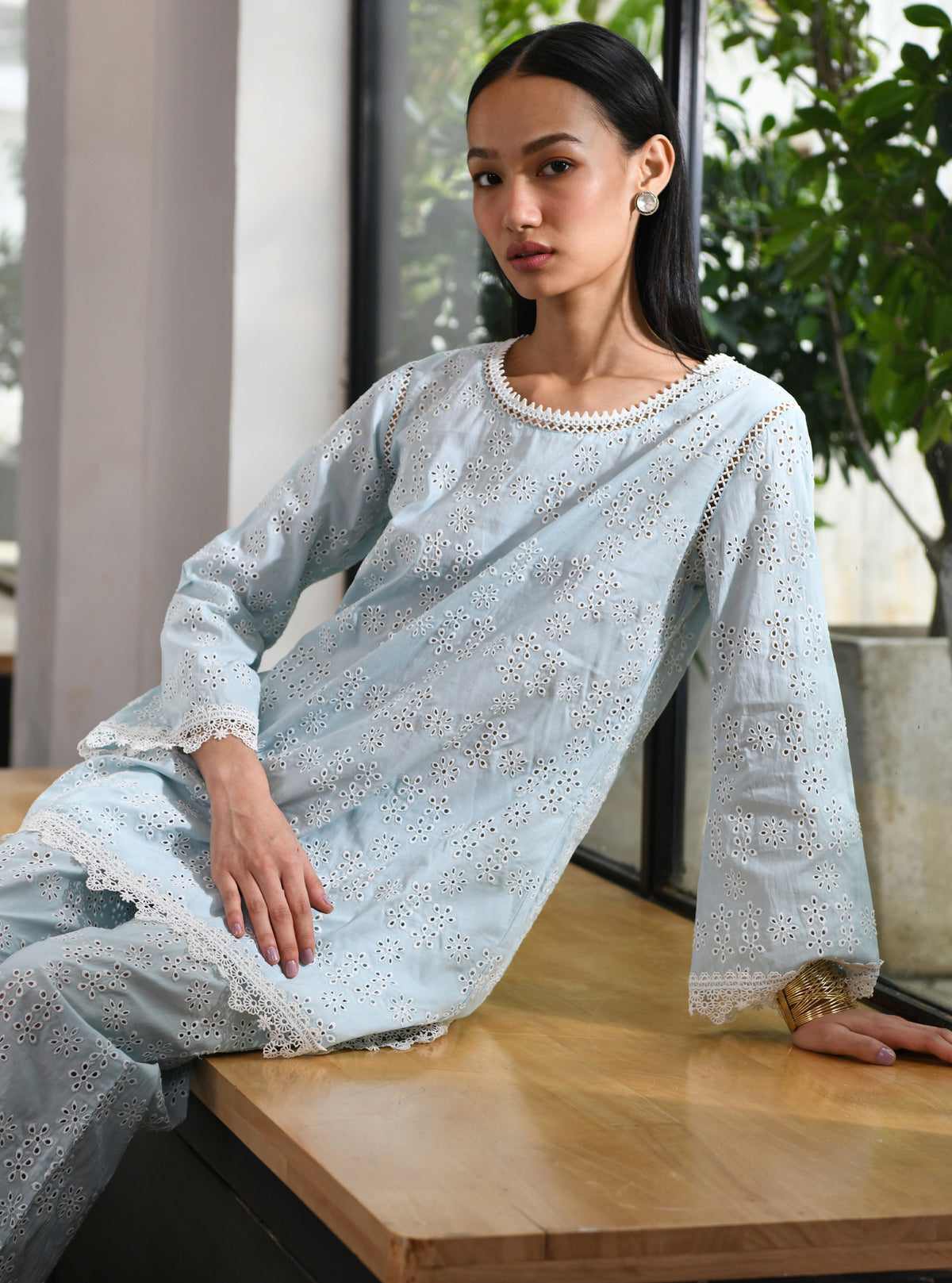 Bluebell Pure Mulmul Top (Ivory) main image 1