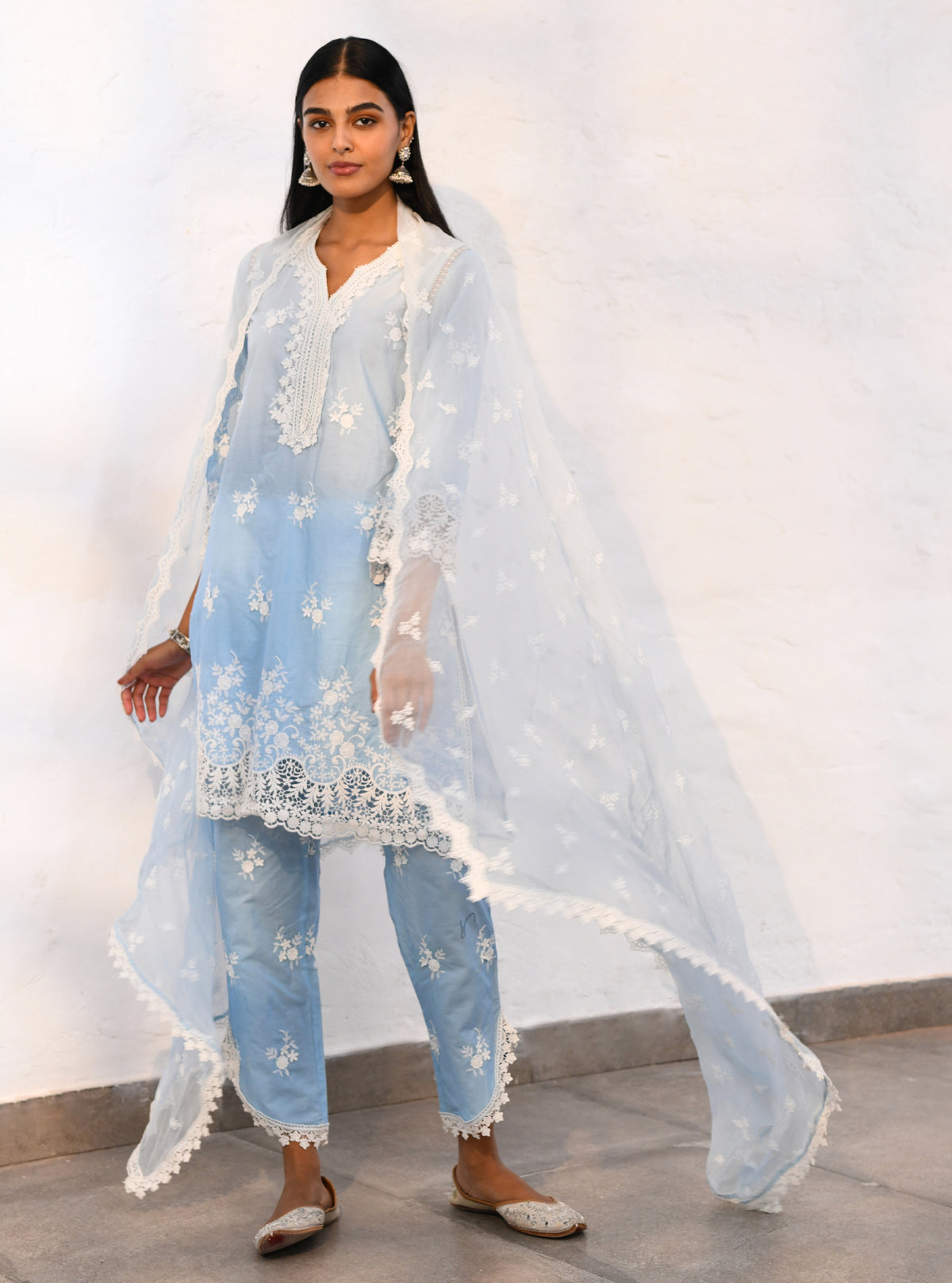 Mulmul Chiffon Feni Blue Dupatta main image 1