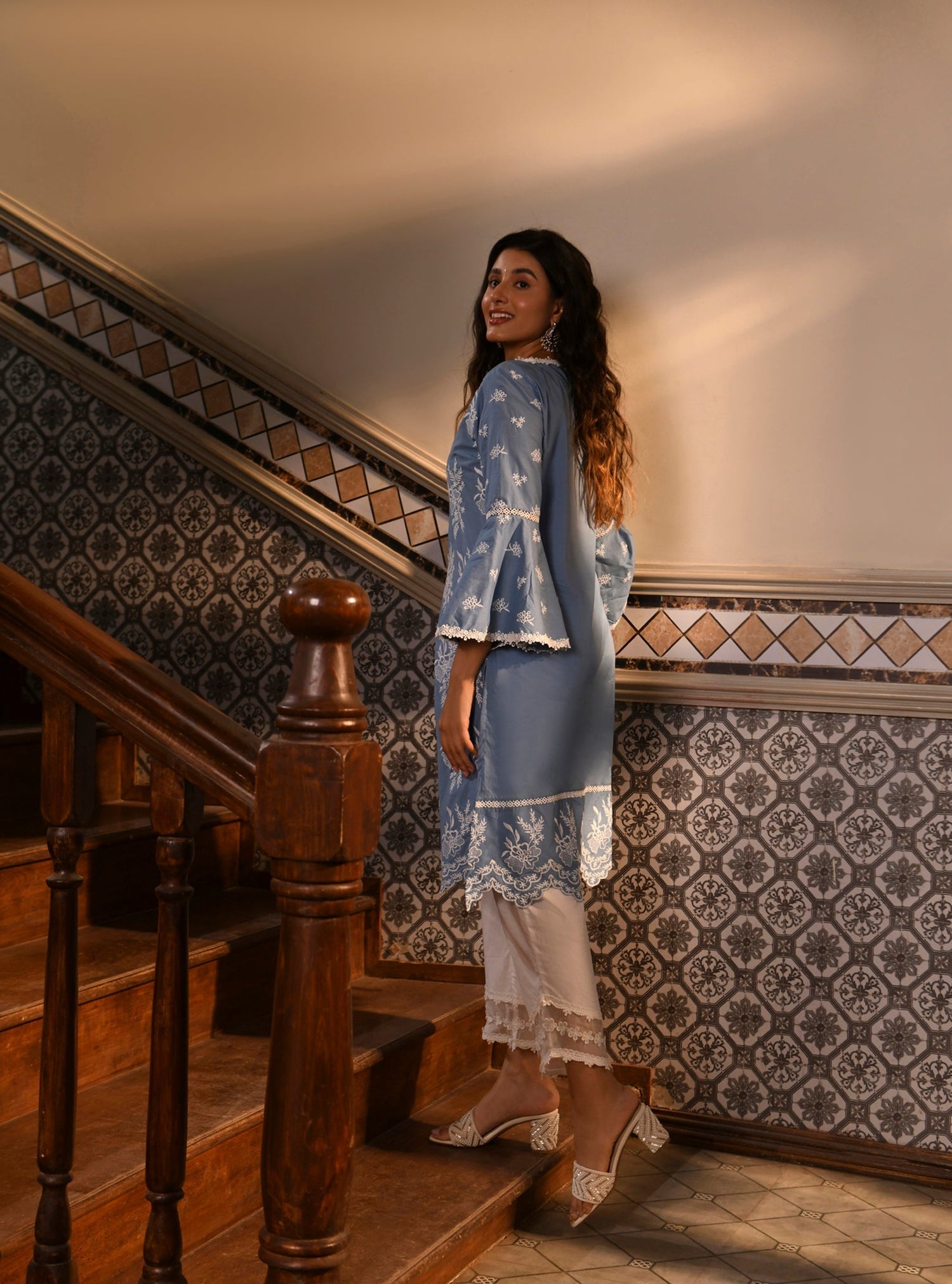 Mulmul Supima Cotton Dhansiri Beige Kurta main image 1