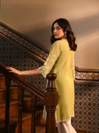 Mulmul Supima Cotton Lake Shore Turq Kurta main image 0