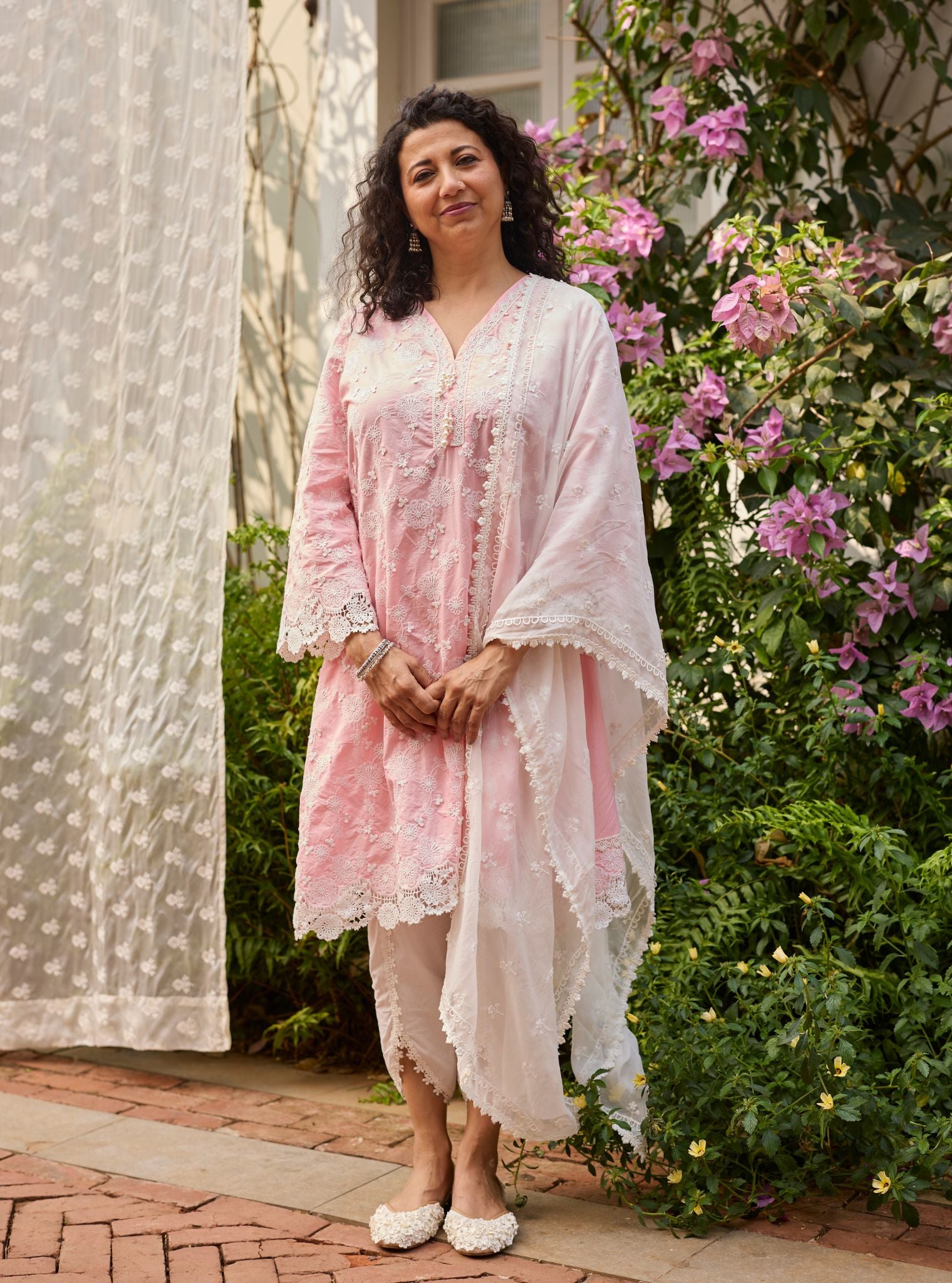 Aaranya Supima Cotton Pink Kurta Set