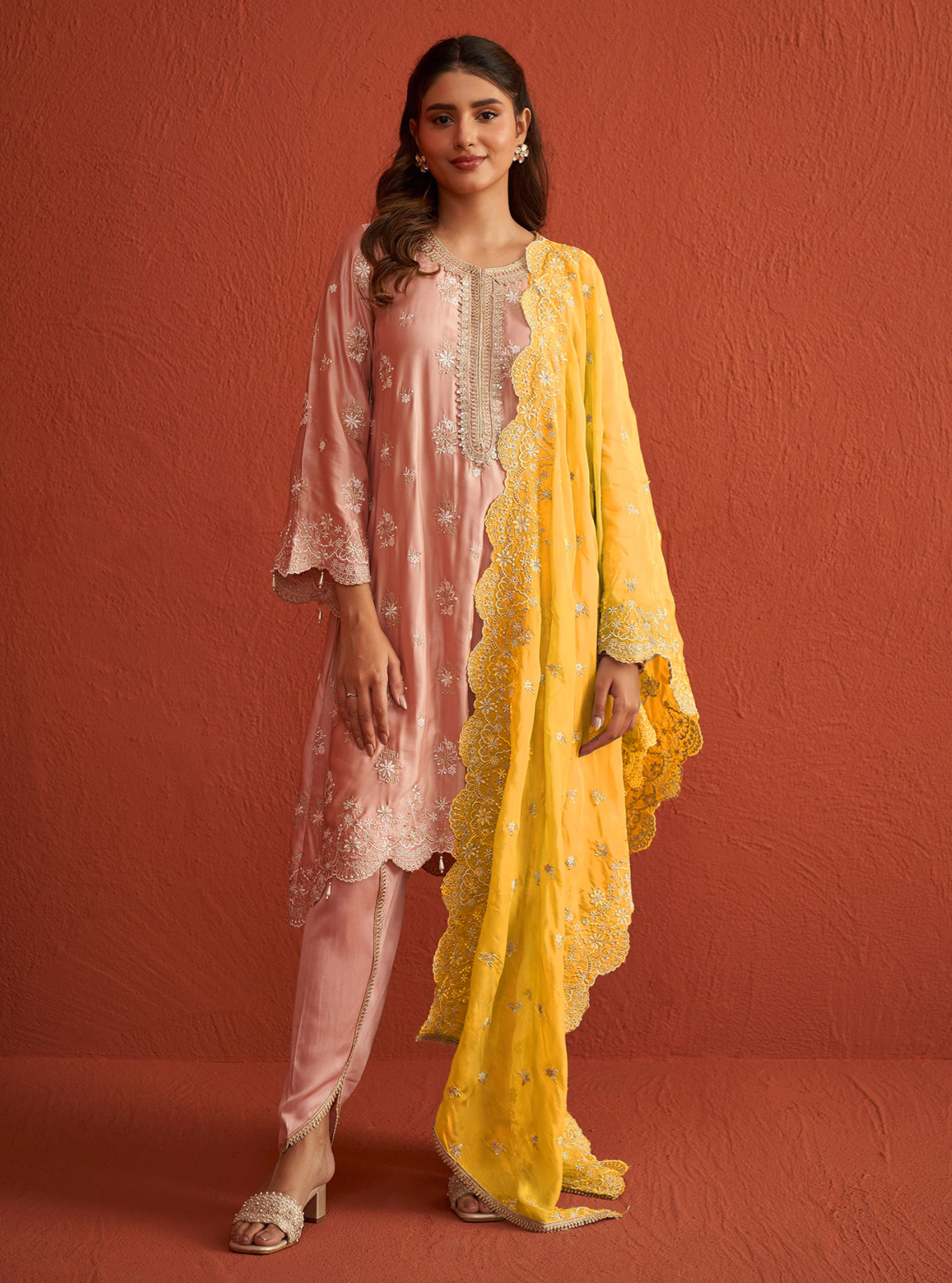 Mulmul Organza Kangna Yellow Dupatta