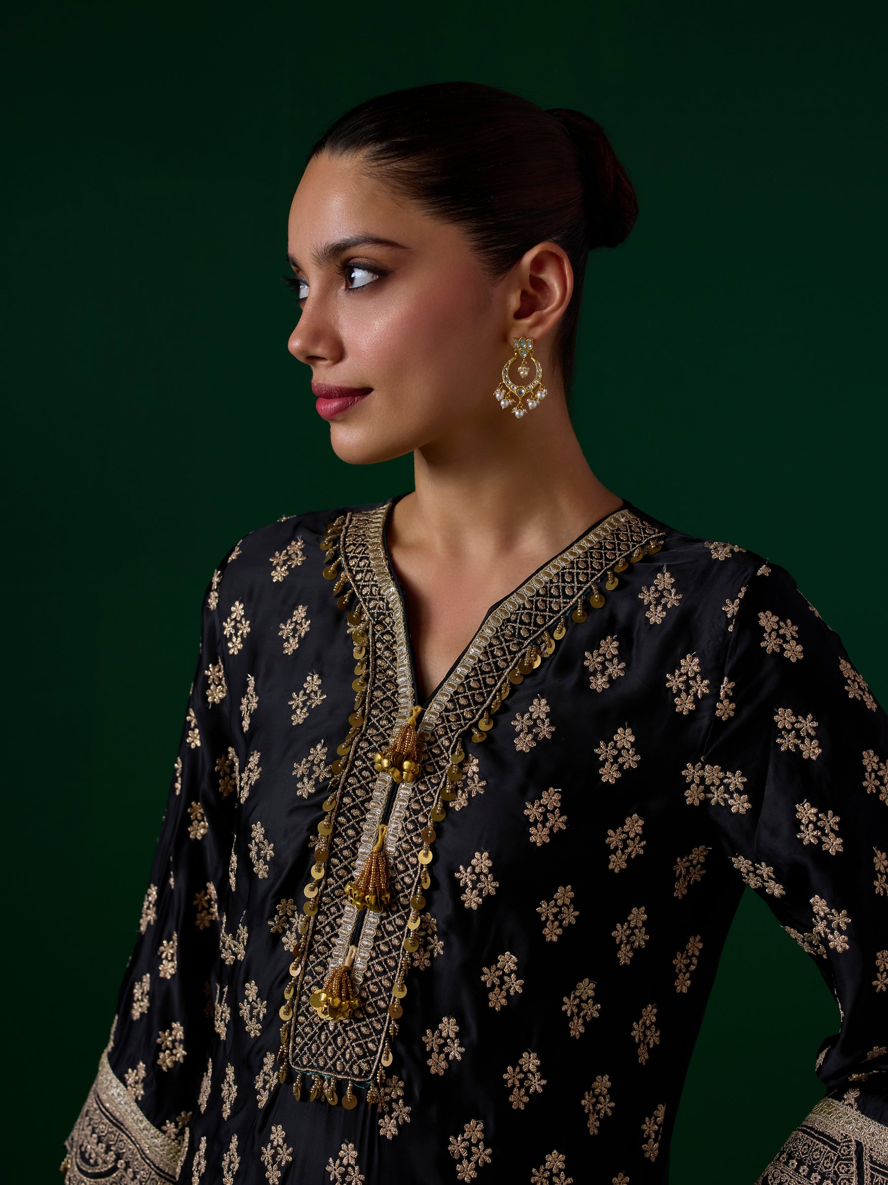 Elira Cupro Black Kurta Set