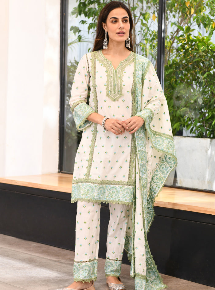 Mulmul Cotton Elsie Kurta Off White