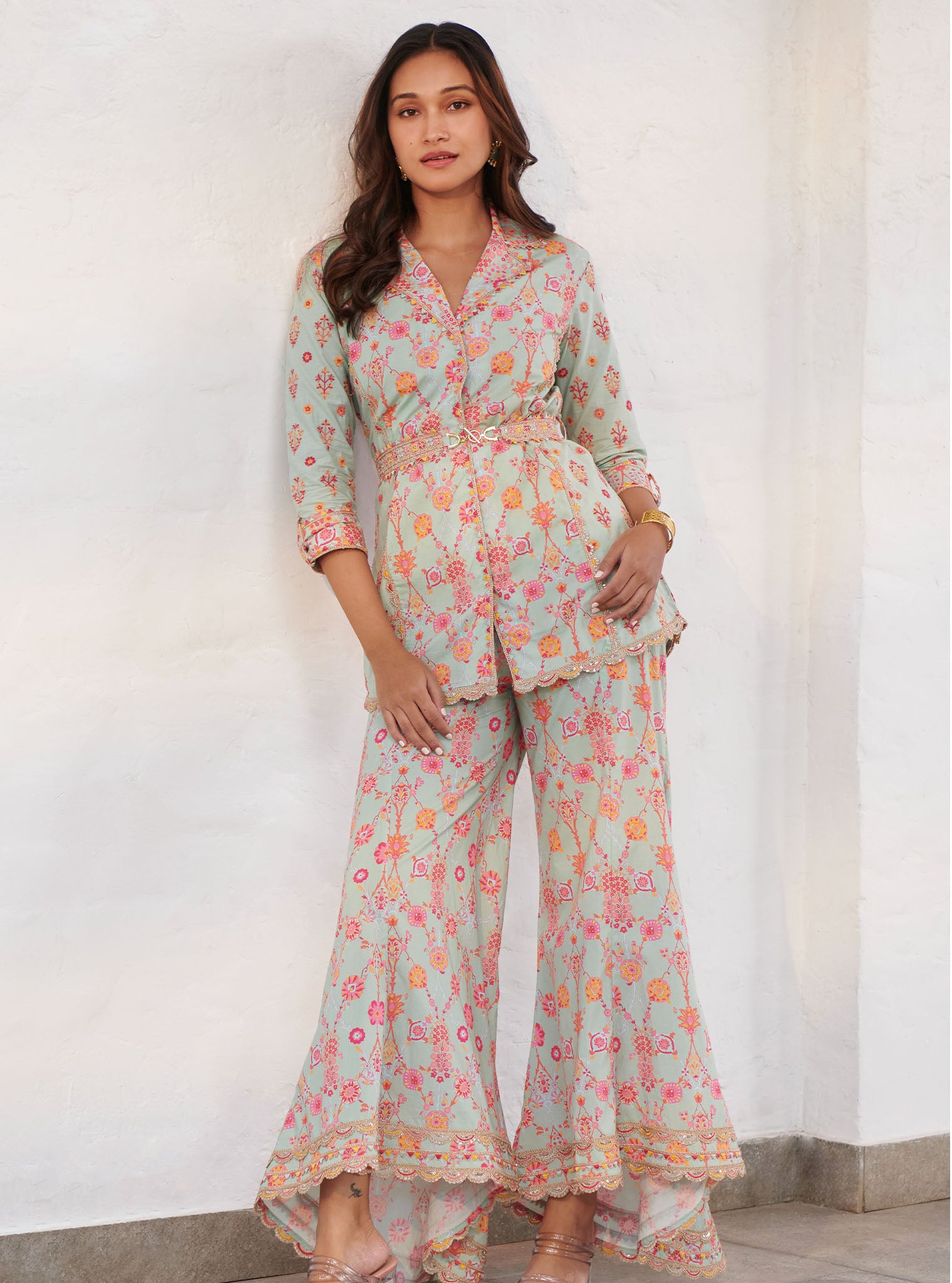 Mulmul Cotton Erin Pant Green