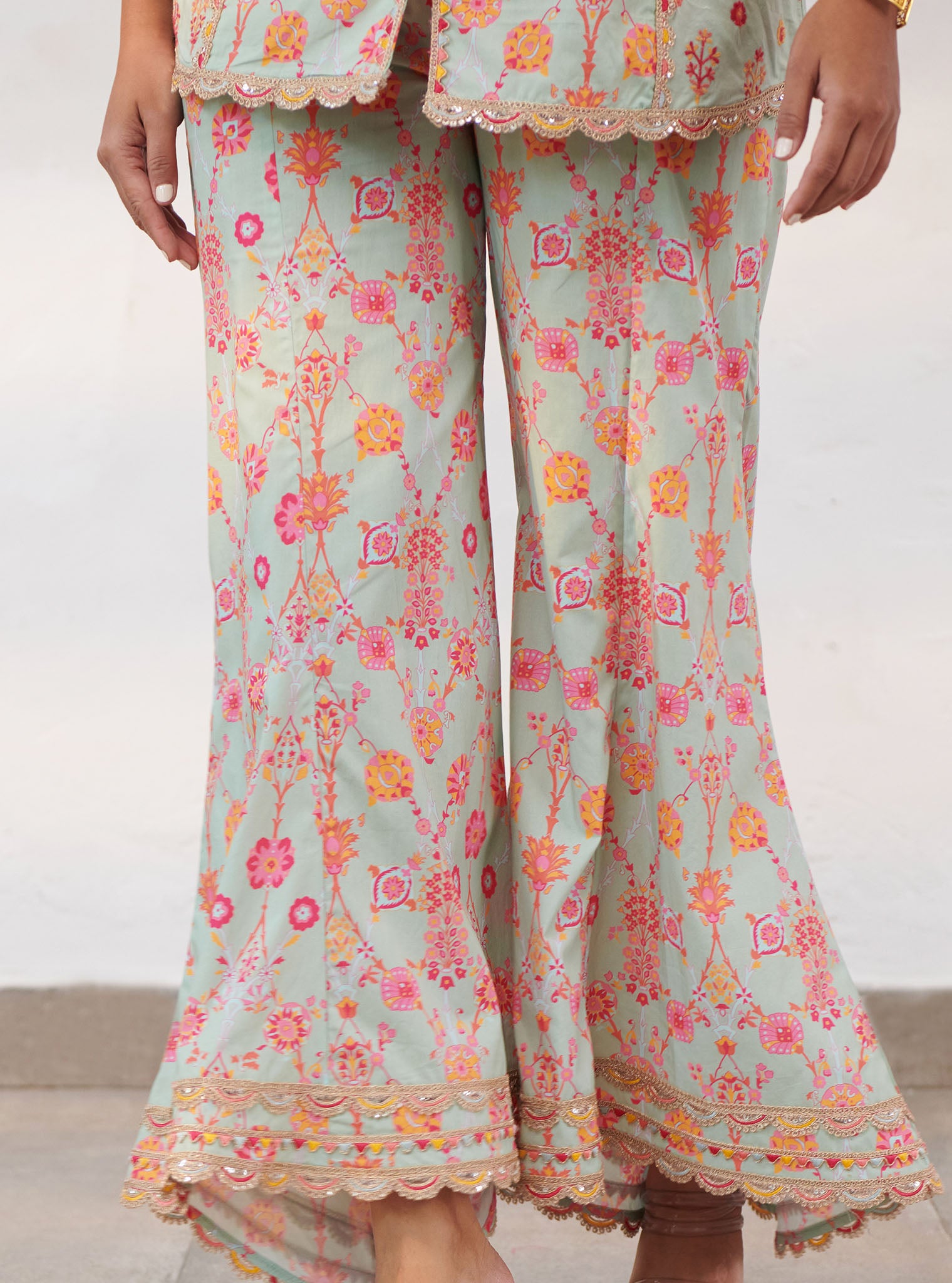 Mulmul Cotton Erin Pant Green