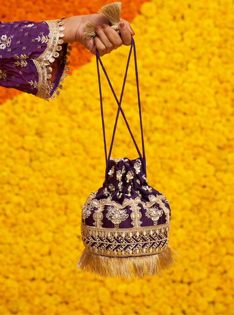 Mulmul Nandita Black Potli Bag