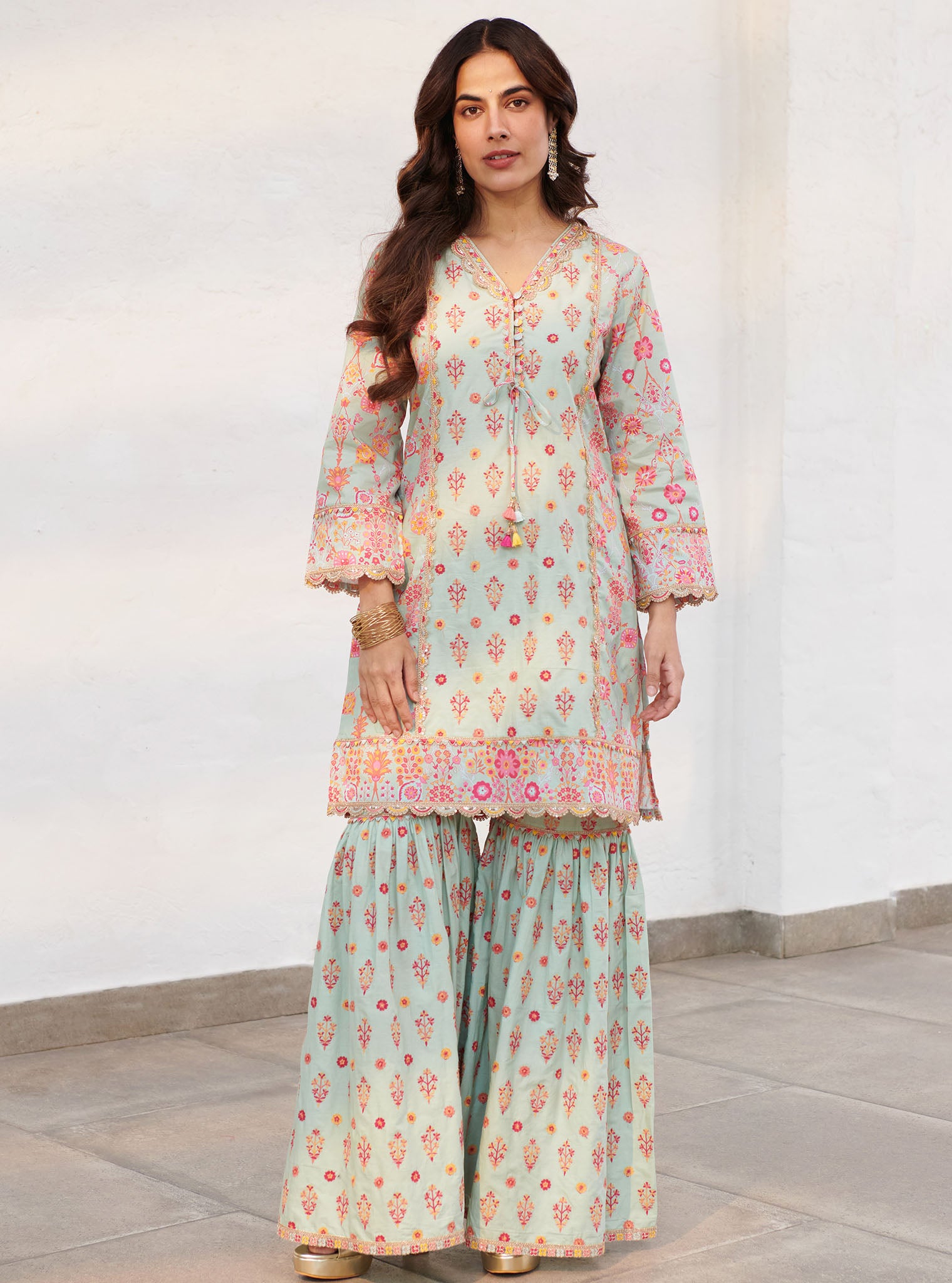Mulmul Cotton Harper Green Kurta