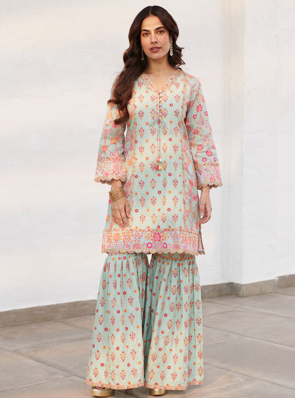 Mulmul Supima Cotton Harper Green Kurta