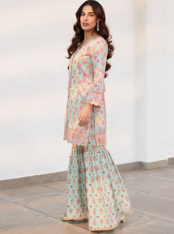 Mulmul Supima Cotton Harper Green Kurta
