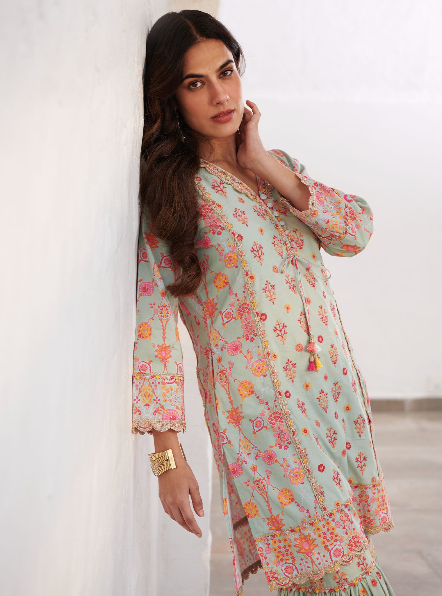 Mulmul Cotton Harper Green Kurta